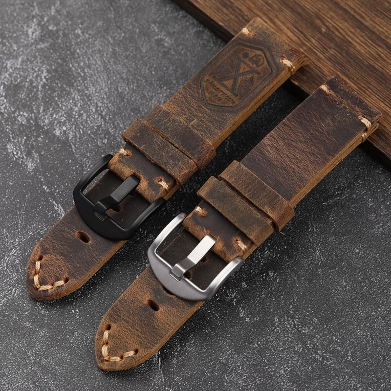 Thick Cowhide Strap for Apple Watch 8-6-5-ultra Handmade Band Leather