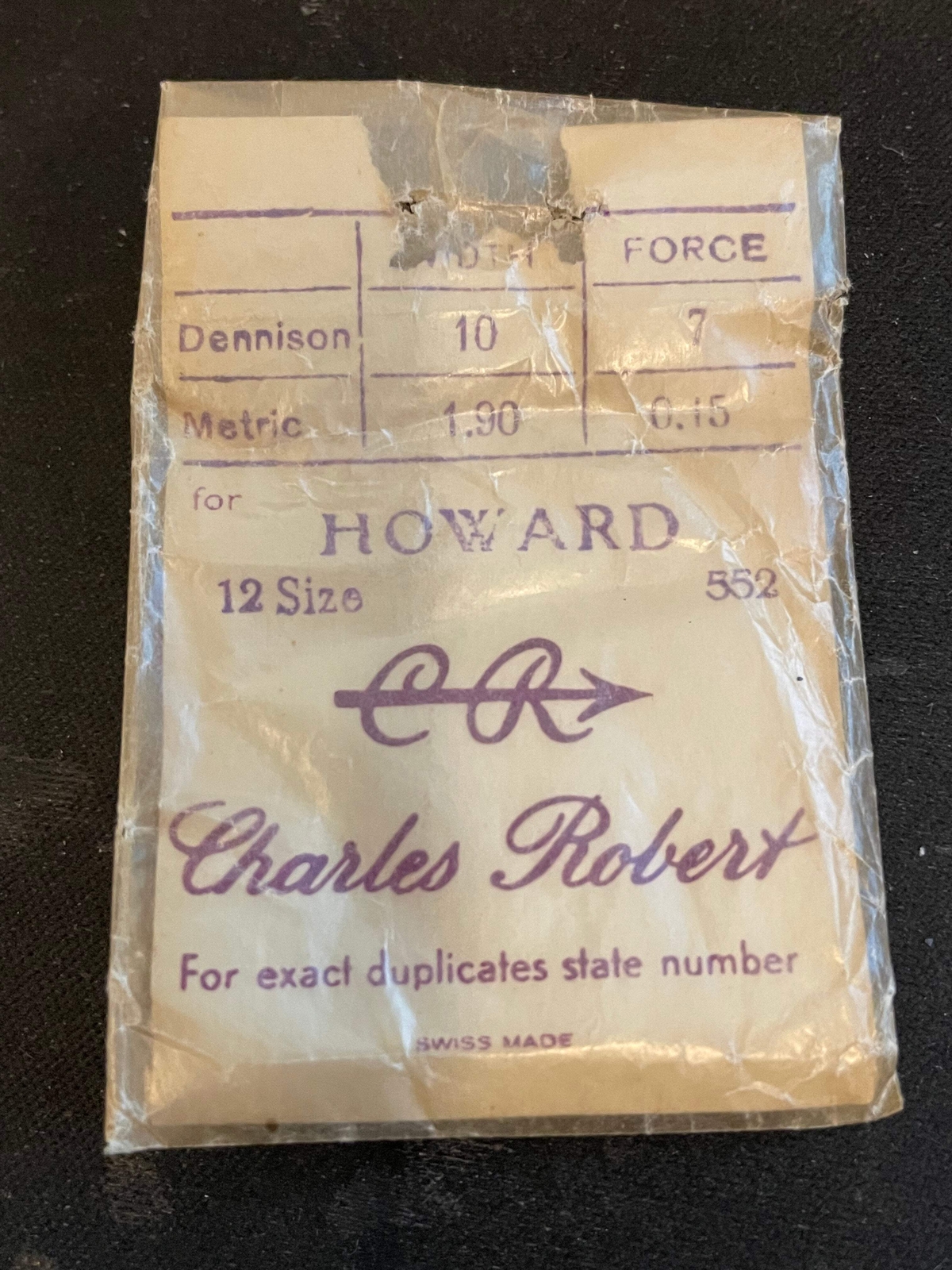 CR Mainspring for Howard 12s Factory No. 552 – Steel