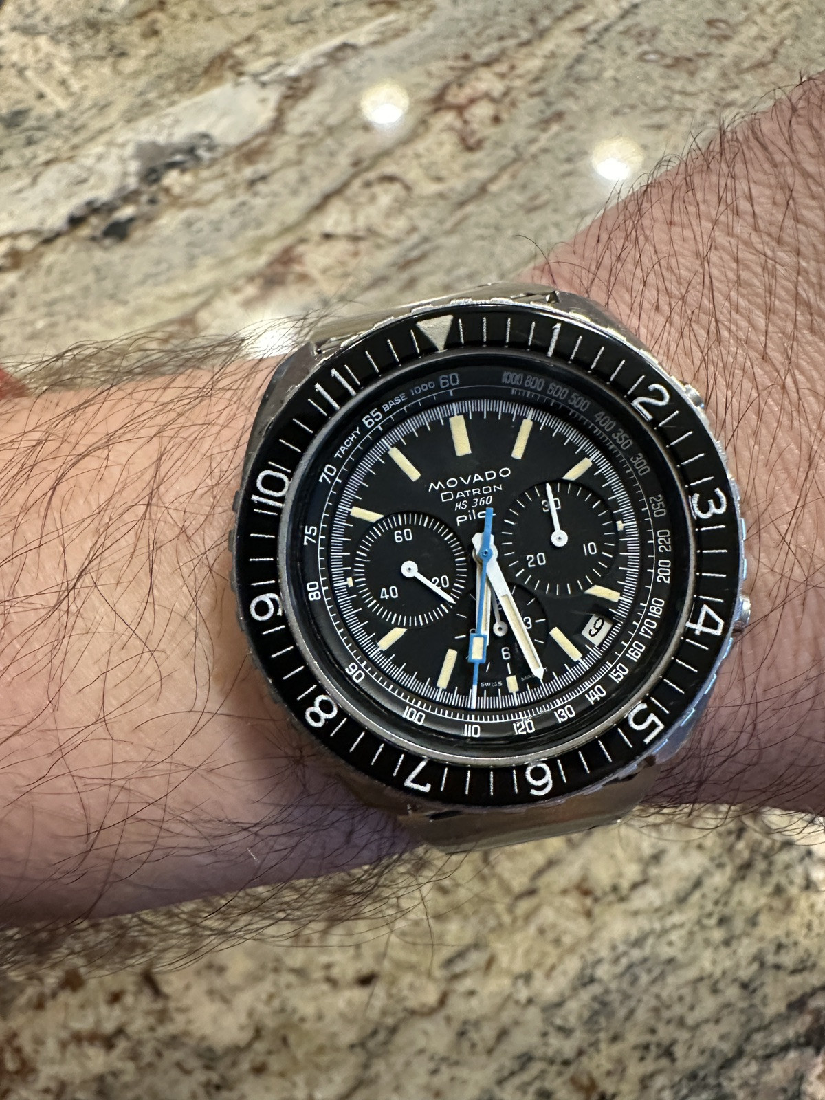 RARE Movado Datron HS360 Pilot Or Zenith El Primero Bezel W/bakelite Insert