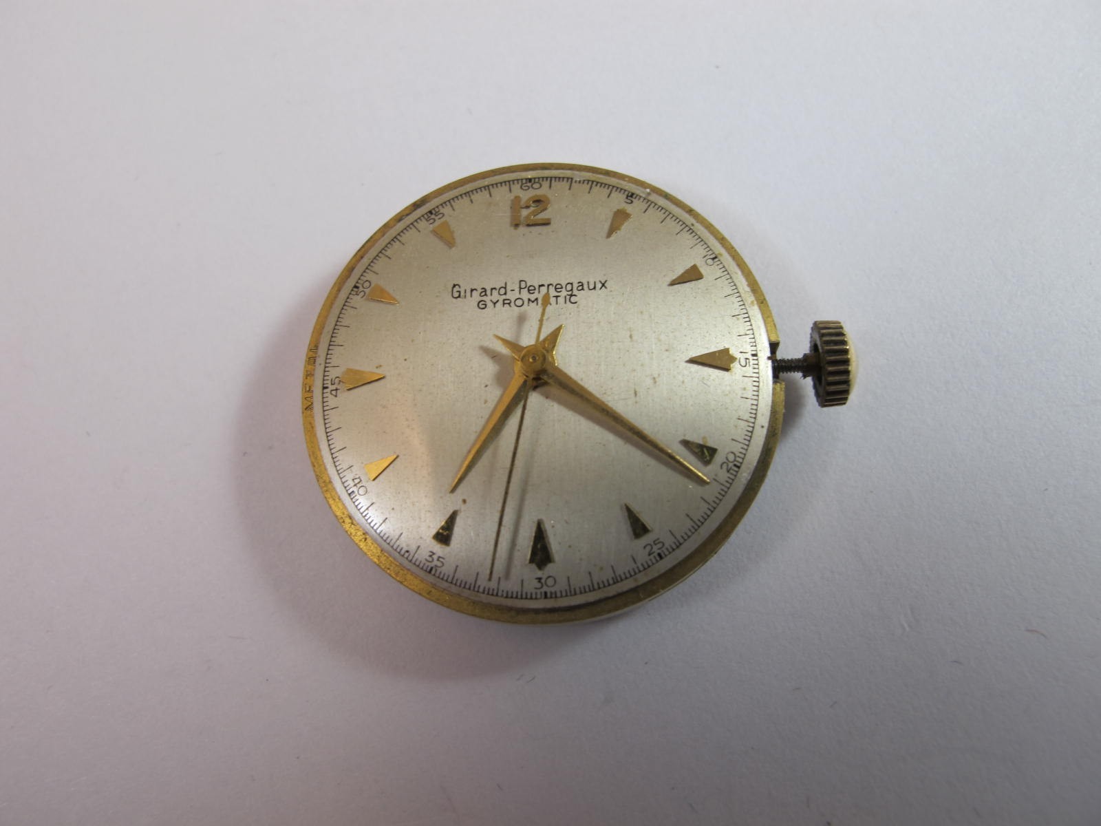 GIRARD PERREGAUX MENS VINTAGE 47AE 678 GYROMATIC MOVEMENT RUNS COMPLETE