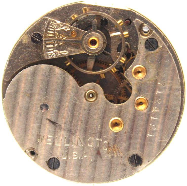1908 WELLINGTON (NY) POCKET WATCH MOVEMENT 7124181 GRADE: PROGRESS 54 6s 7j (RF)