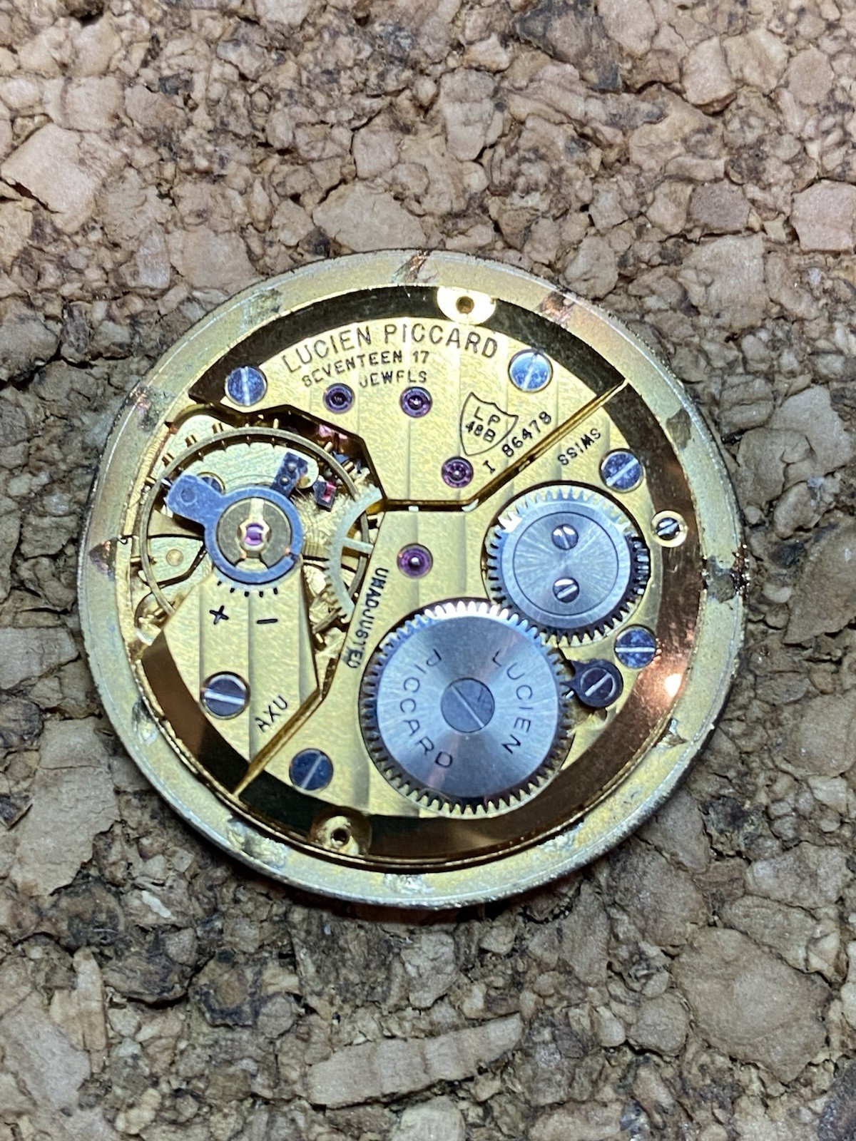 Lucien Piccard Watch Movement LP 48B – 17 Jewels – RUNNING