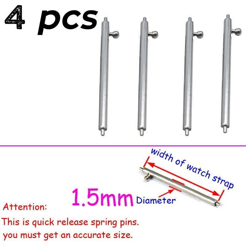 Stainless Steel Pin 14-21 22 24mm Quick Release Spring Bar Pins Watchband Parts