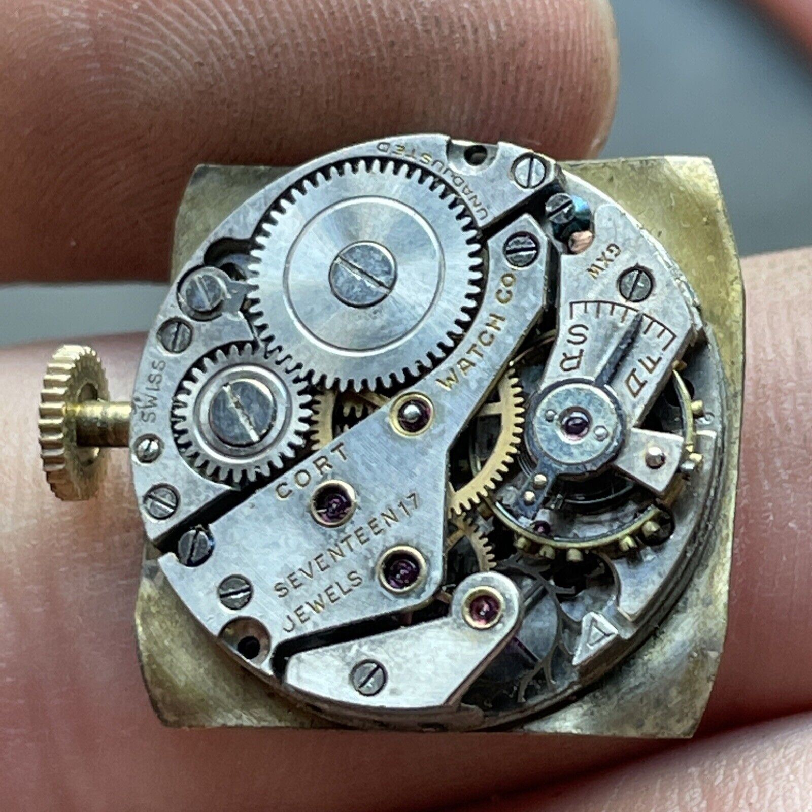 Vintage Cort Watch Co. Swiss Seventeen Jewel Face And Movement
