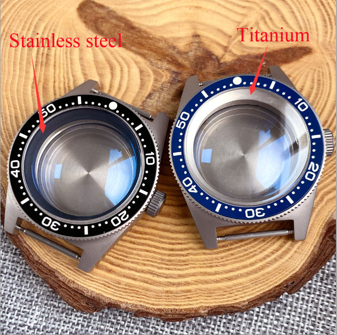 41mm Retro Titanium Watch Case Luminous Ceramic Bezel fit NH35 ETA2824 PT5000