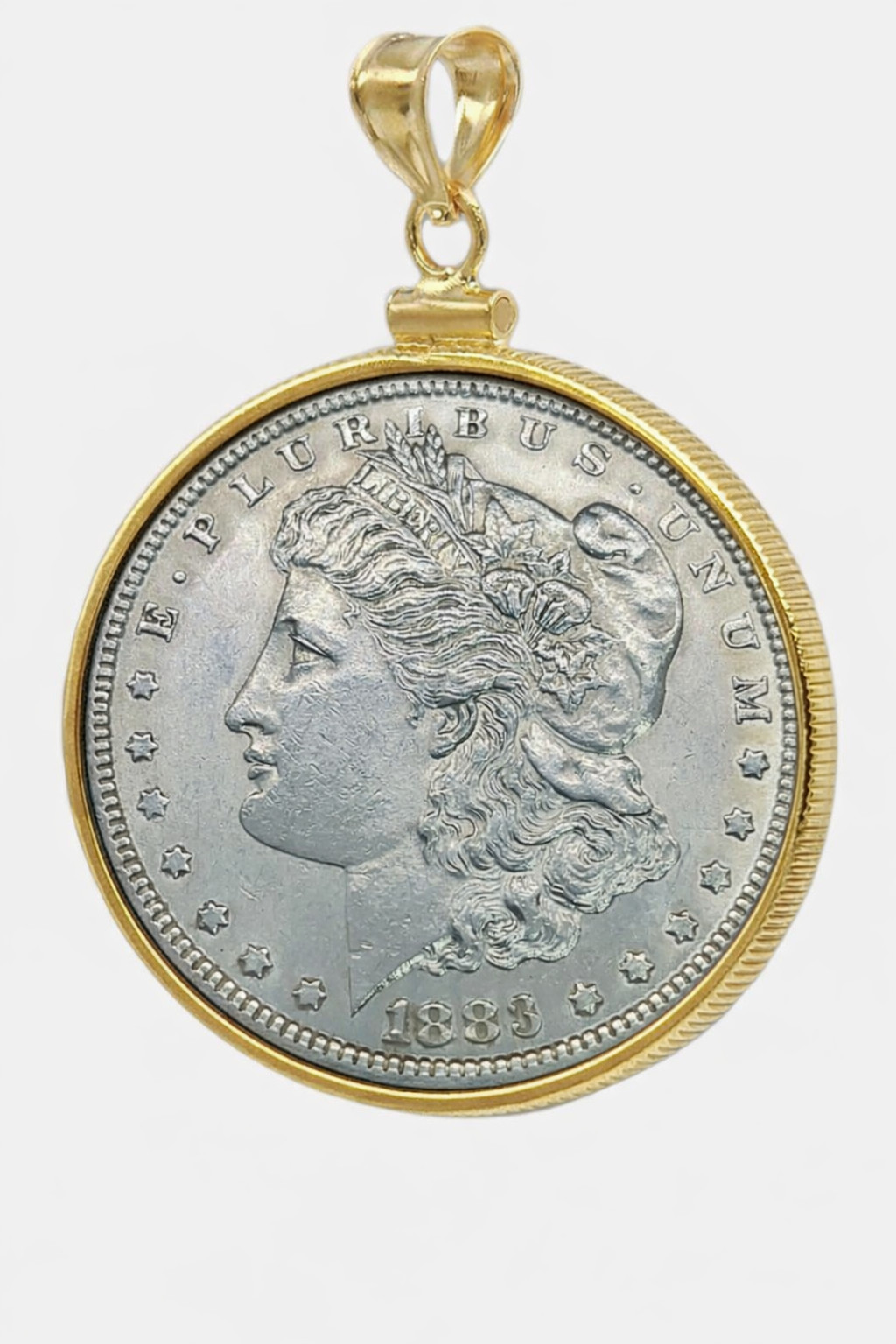 Gold overlay Coin Bezels 38mm Silver Dollars Morgan, Peace, Ike, Coin Edge
