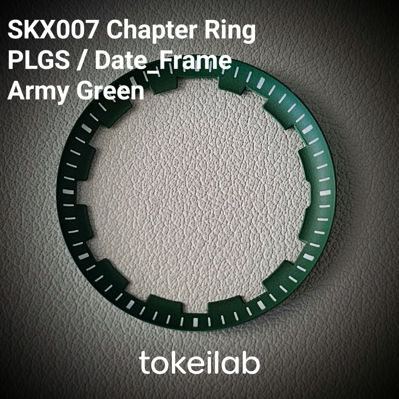 Chapter Ring SKX007 PLGS Style / Date Frame / Army Green SEIKO MOD NH35 NH36 SKX