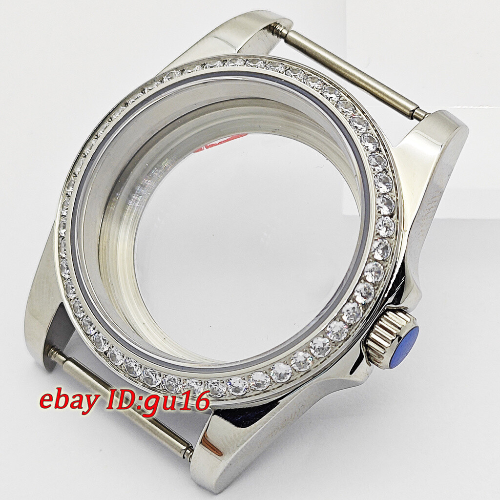 36mm 39mm silver diamond case suitable for NH35 Miyota 8215 ETA 2824/2836 DG2813