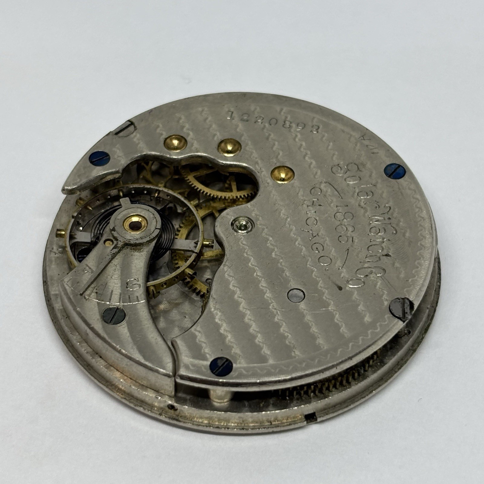 Solar Watch Co 1865 Chicago Co Mechanical Manual Wind Movement Sold For Parts