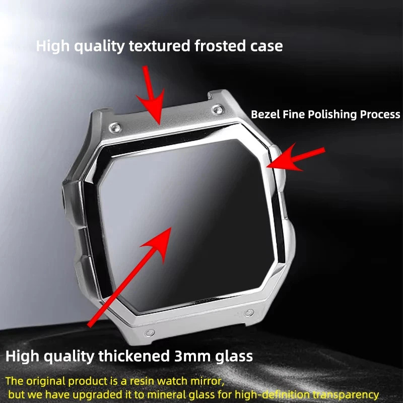 All Metal Watch Case for Ca.sio AE1200 3299 Silver Glass Waterproof Ring Genuine