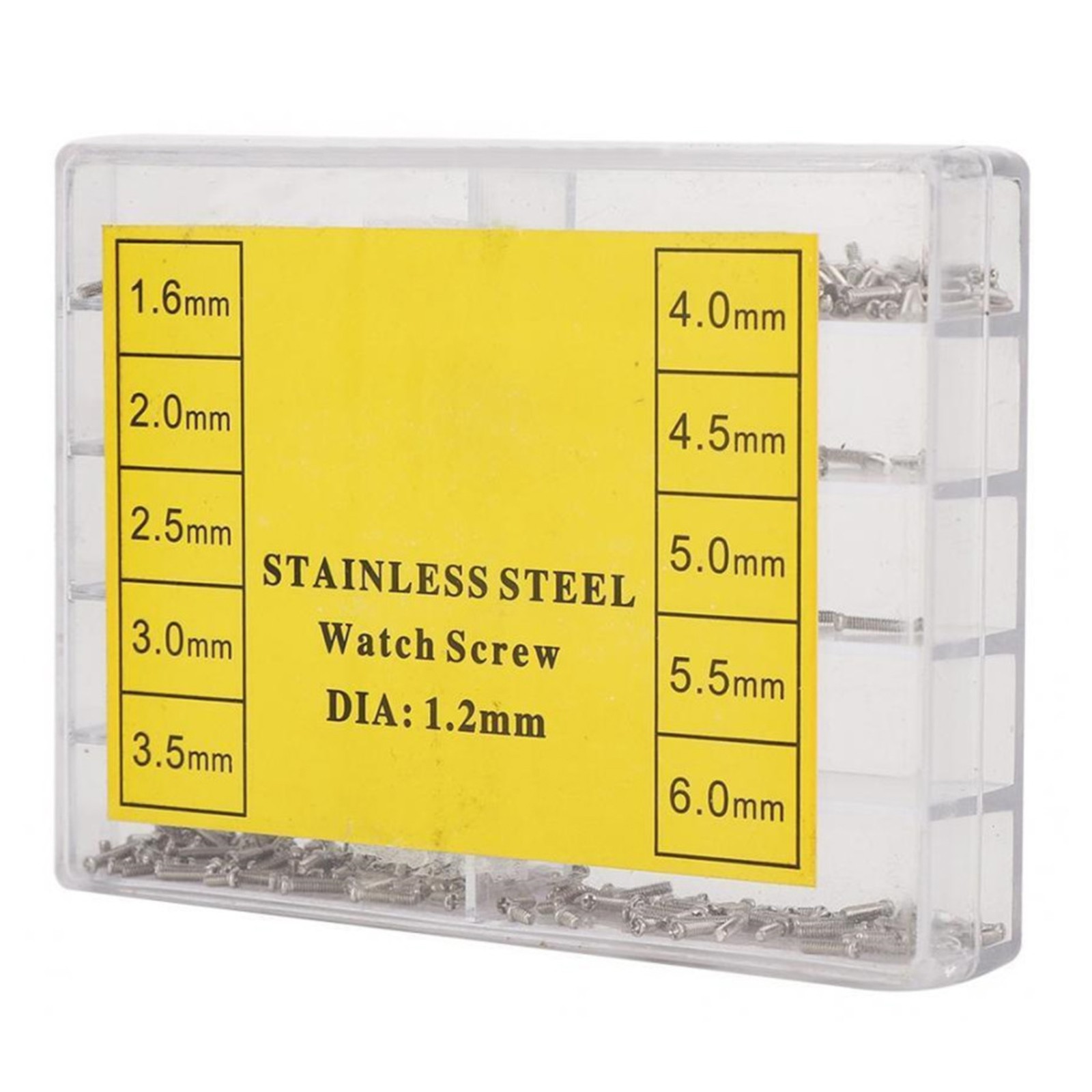 1.6/2/2.5/3/3.5/4/4.5/5/5.5/6mm Stainless Steel Watch Screws Repairing Kit
