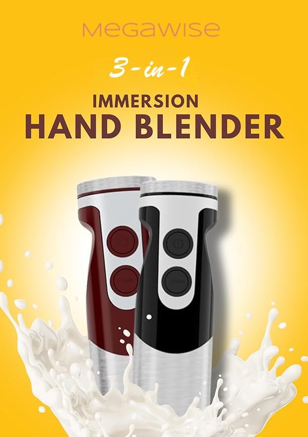 MegaWise RXZER23 3-in-1 Hand Blender 400W Immersion RED