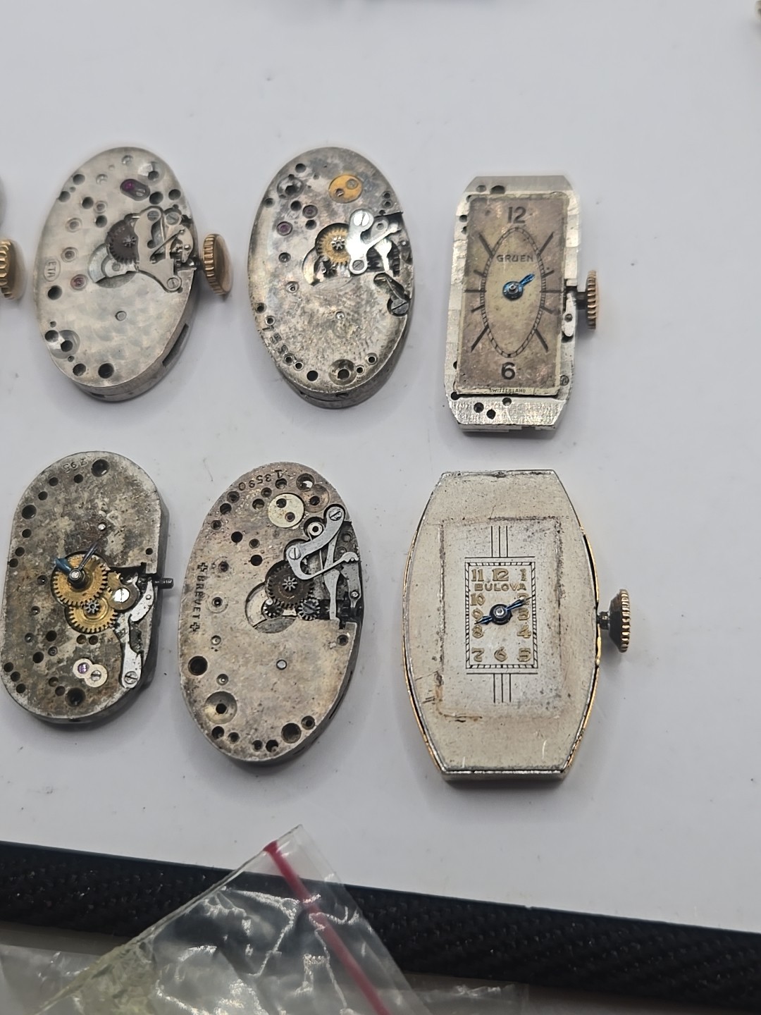 Lot Of 8 Art Deco Ladies Watch Movements Elgin Gruen Orator Bulova