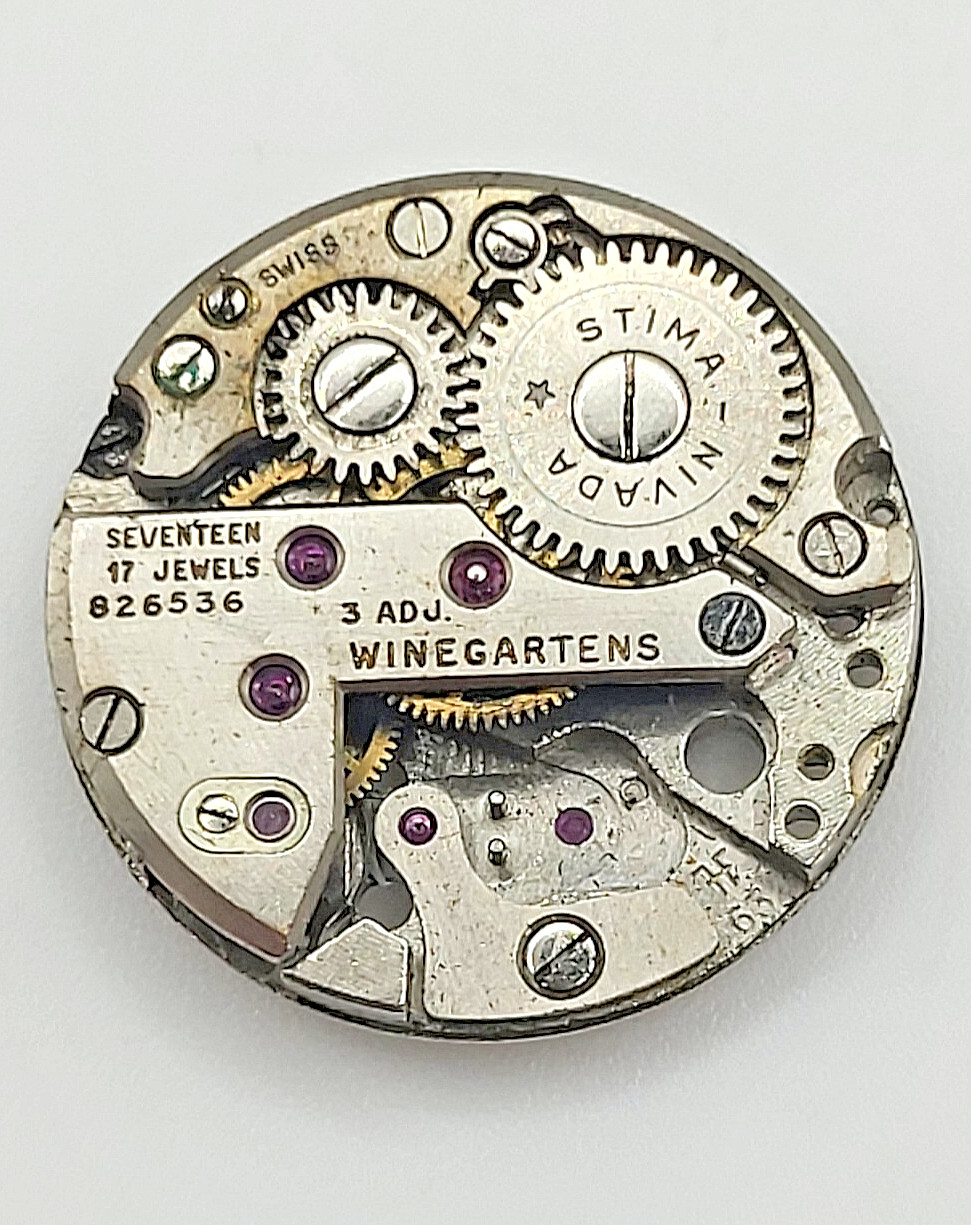 FHF 63 Winegartens Manual Watch Movement Stima-Nivada Swiss 17J 826536 Untested