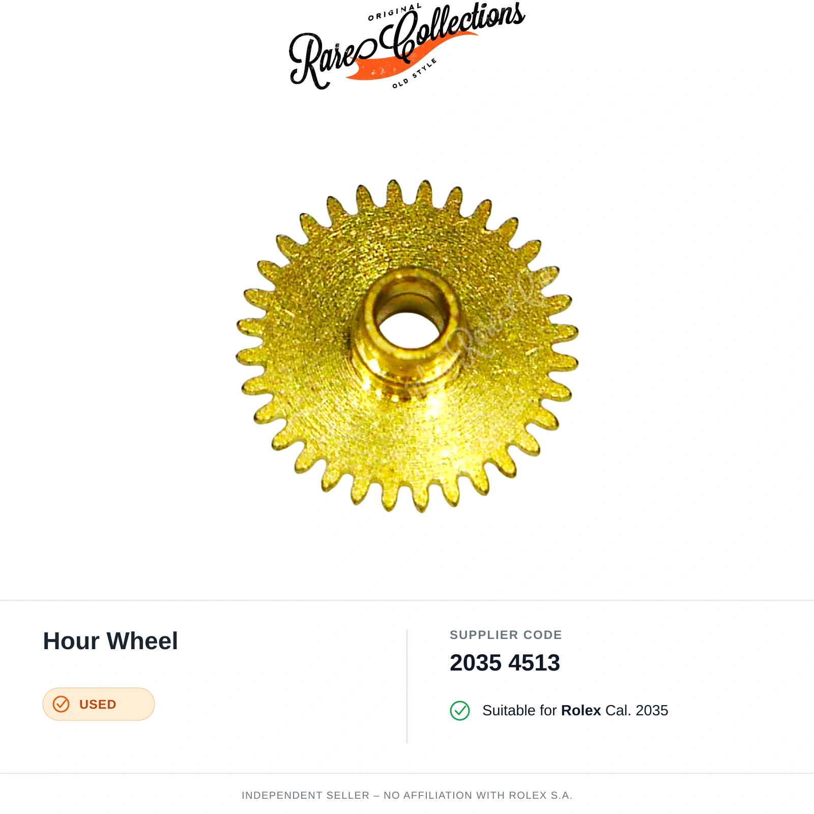 Used hour wheel for Rolex (code 2035 4513) Hour Wheel