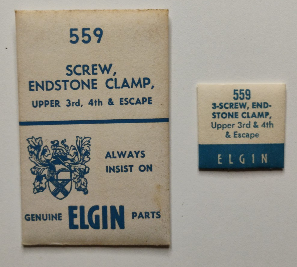 ELGIN 559 3-Screw, Endstone Clamp Upper 3rd 4th Escape Genuine OEM Watch Parts
