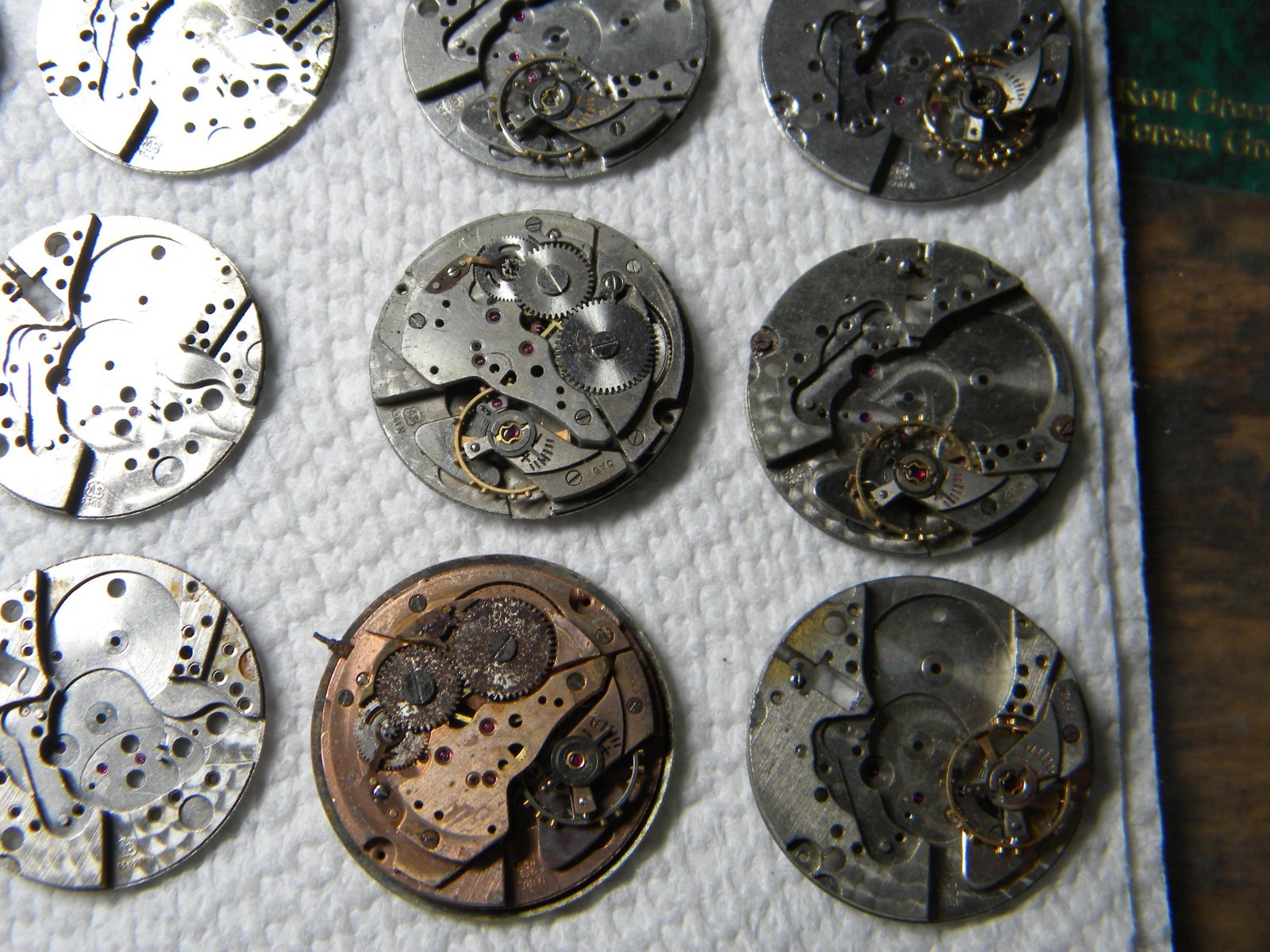 Lot of AS 1361 1361N Wrist Watch Movement Partials Pieces to Repair or Parts