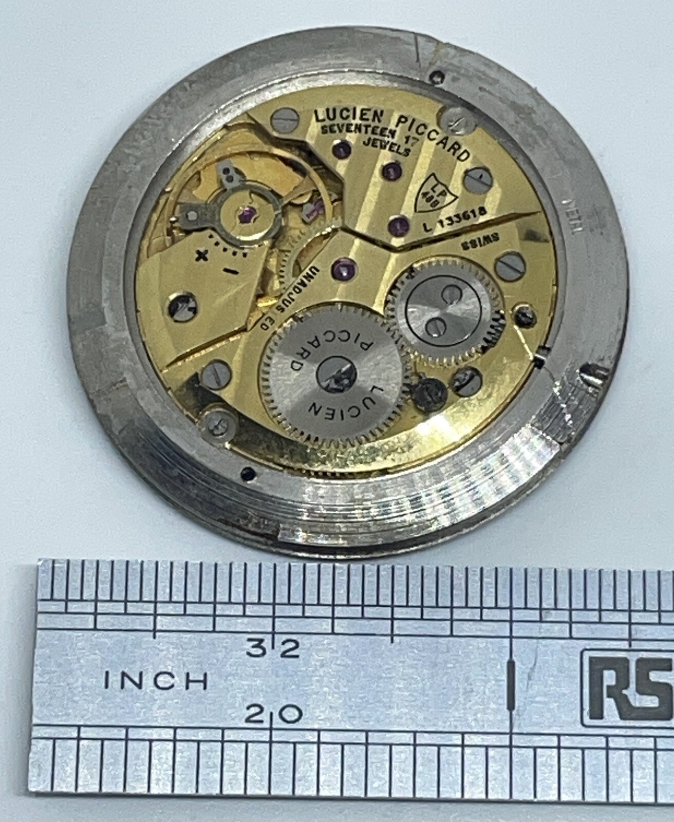 LUCIEN PICCARD LP 48B MOVEMENT 17 Jewels Swiss Does Not Run