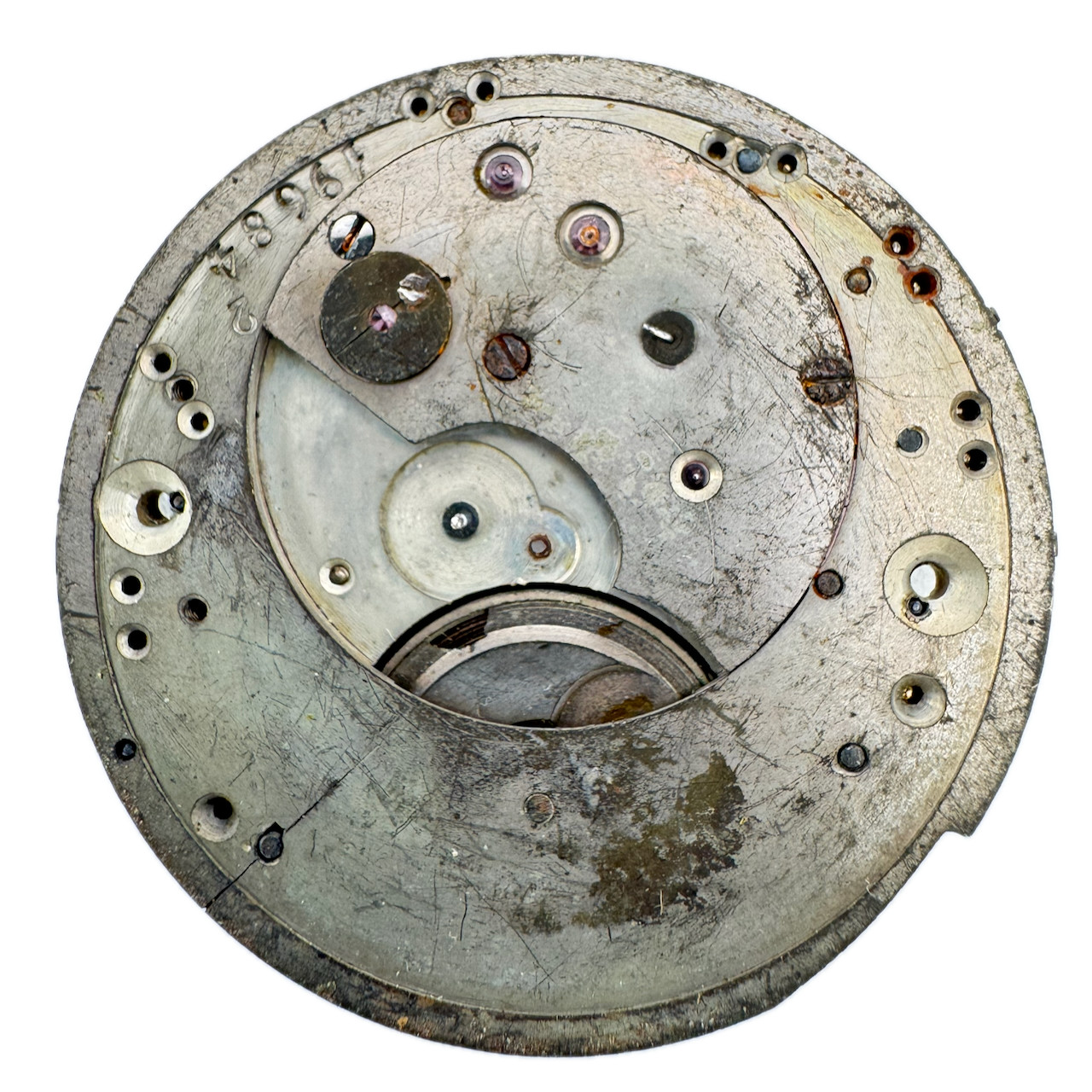 Antique 38mm Unbranded Unisex Key Wind Pocket Watch Movement Swiss Three Finger