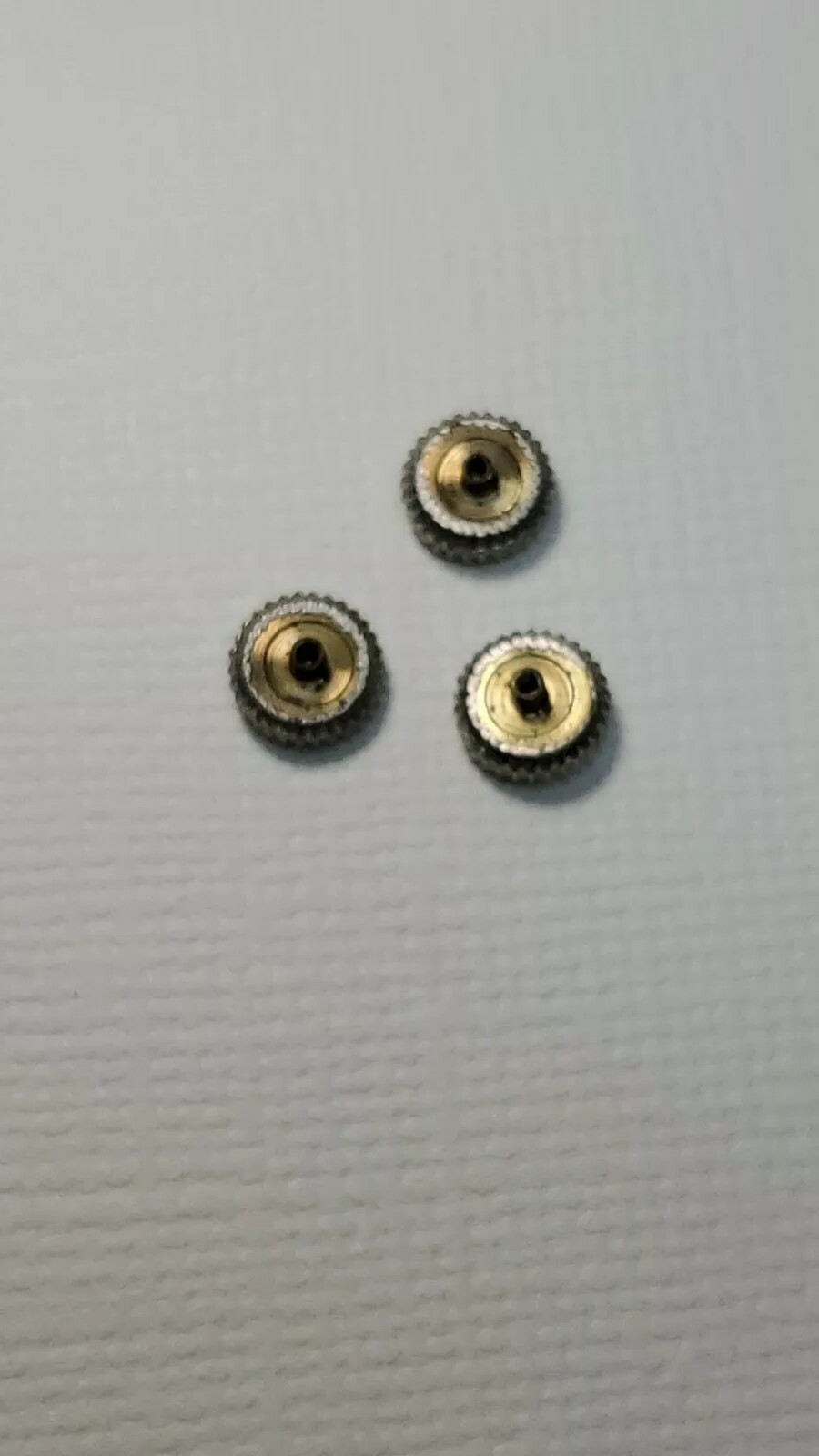 3 Vintage NOS White Gold-Filled Tap 10 Crowns-6.08mm Diameter