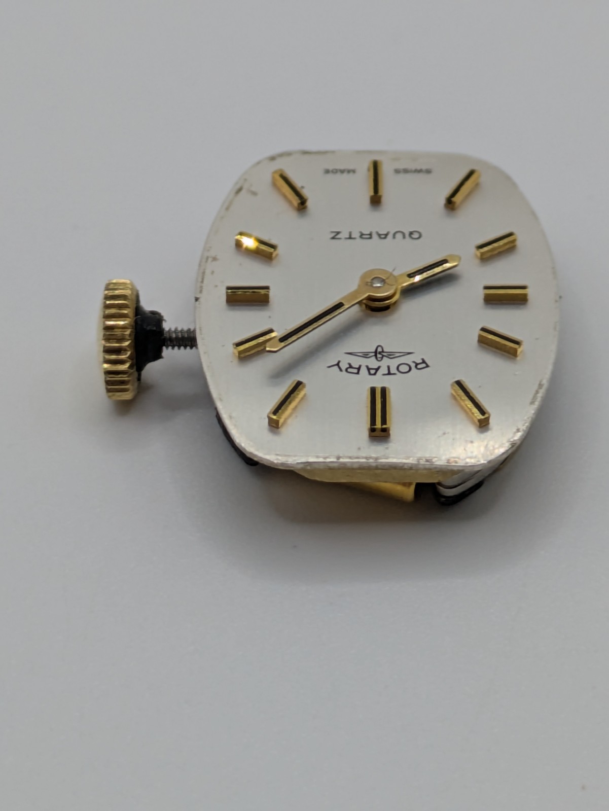 Rotary 2500.10 Quartz Watch Movement Swiss Made Dial Crown Untested 17.2mm