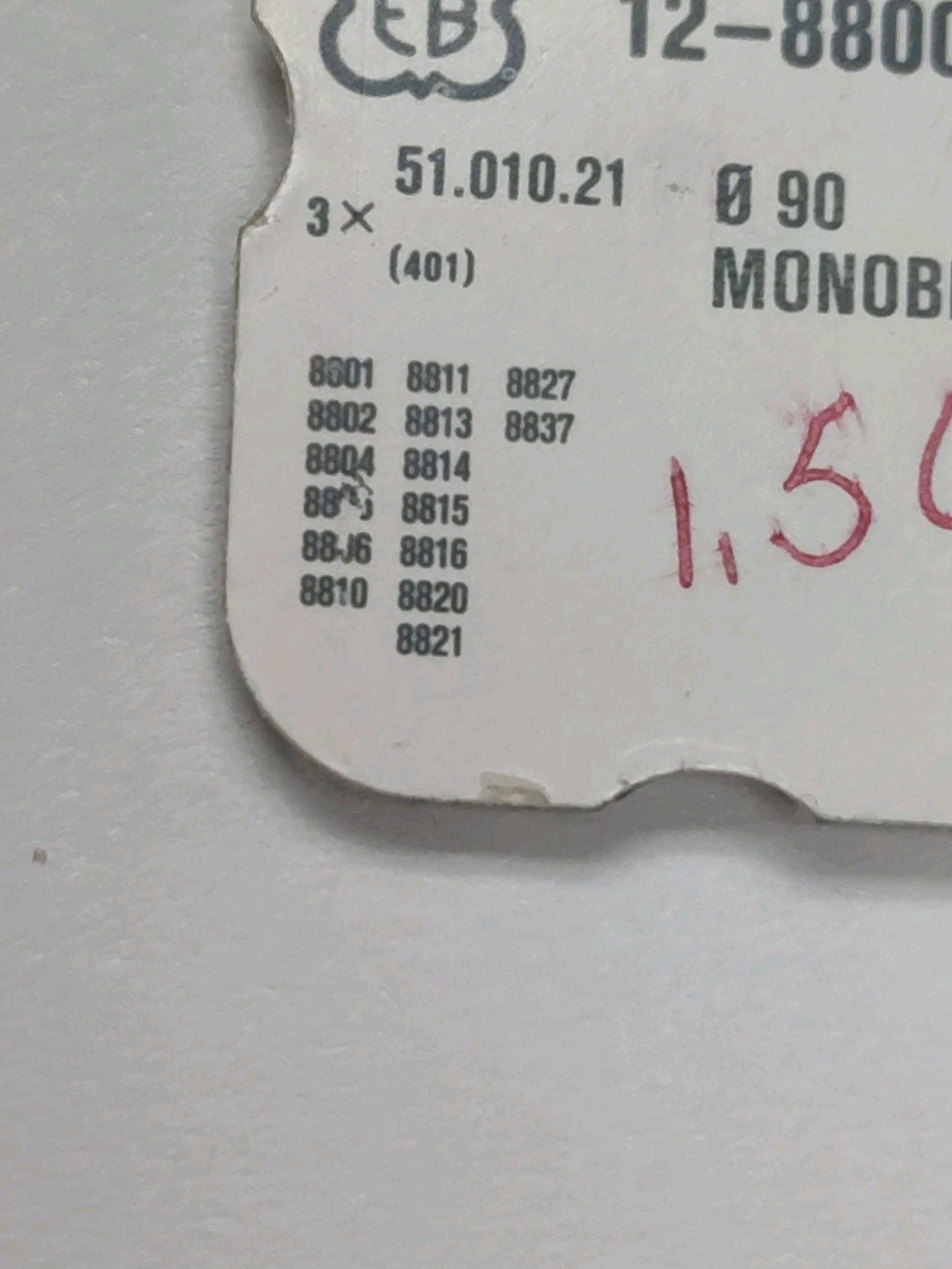 New Old Stock stem WATCH Parts 3 PCS CAL EB 12-8800 TO 8837 51.010.21