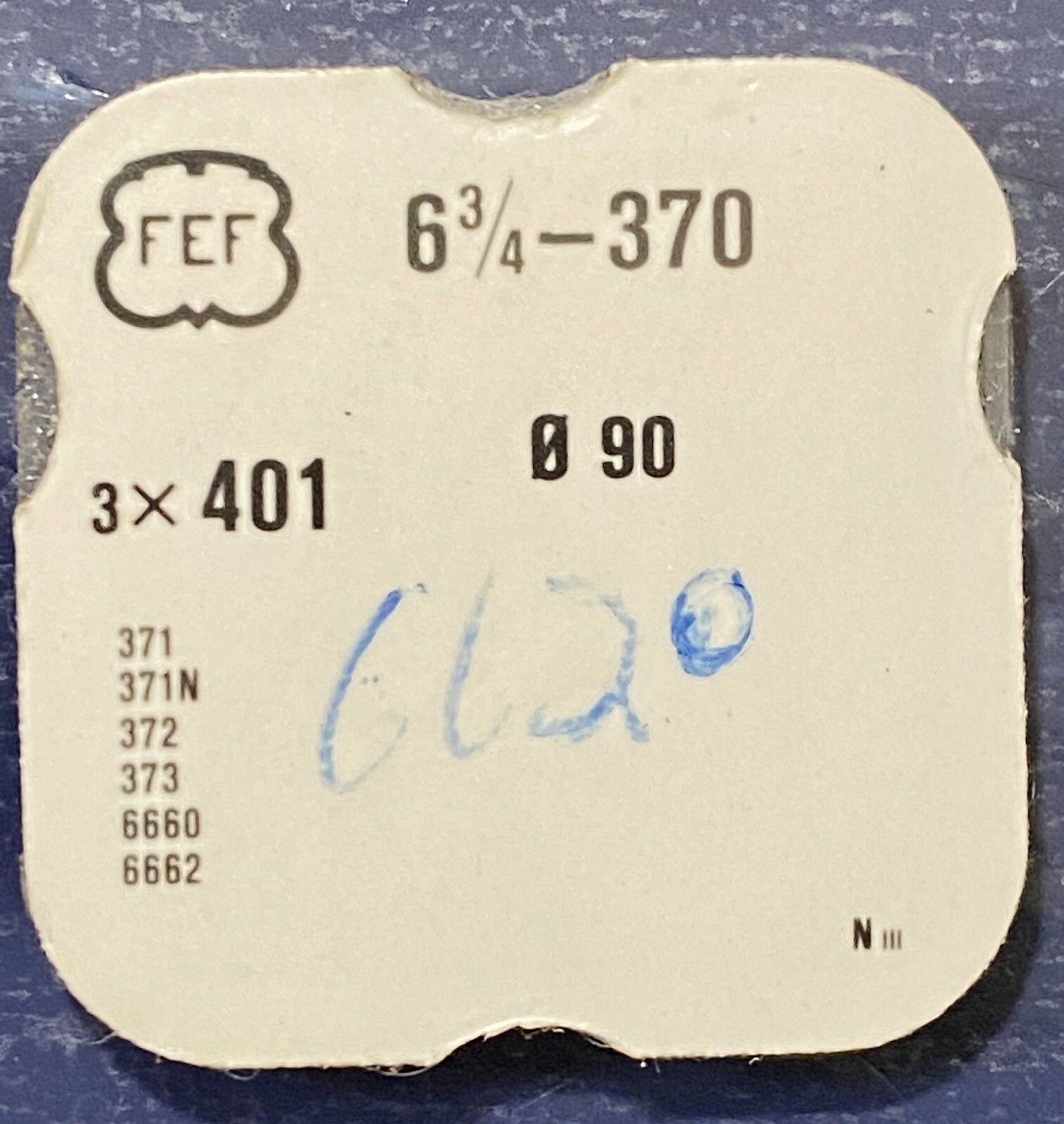 New FEF Cal. 370, 371, 372, 373, 6660, 6662 WINDING STEM
