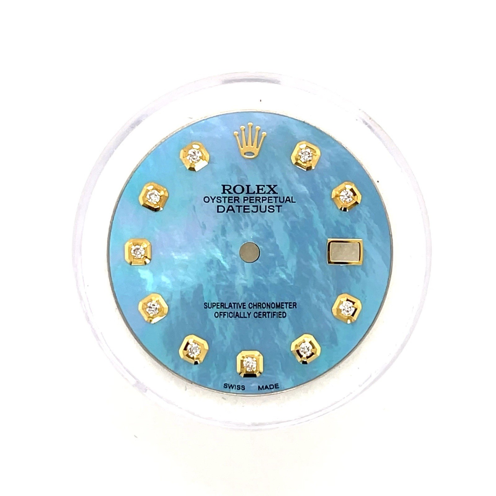 Rolex 36mm Custom Blue mother of pearl Dial Natural Diamond for Date Just