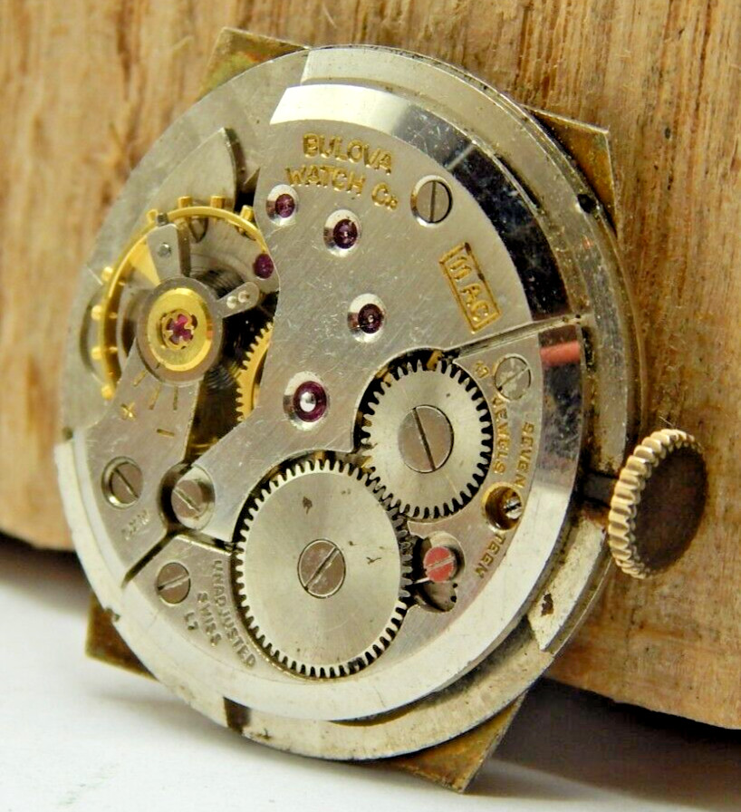 Ventage 1957 Bulova 11AC 17 jewel men’s wrist watch movement with dial and crown