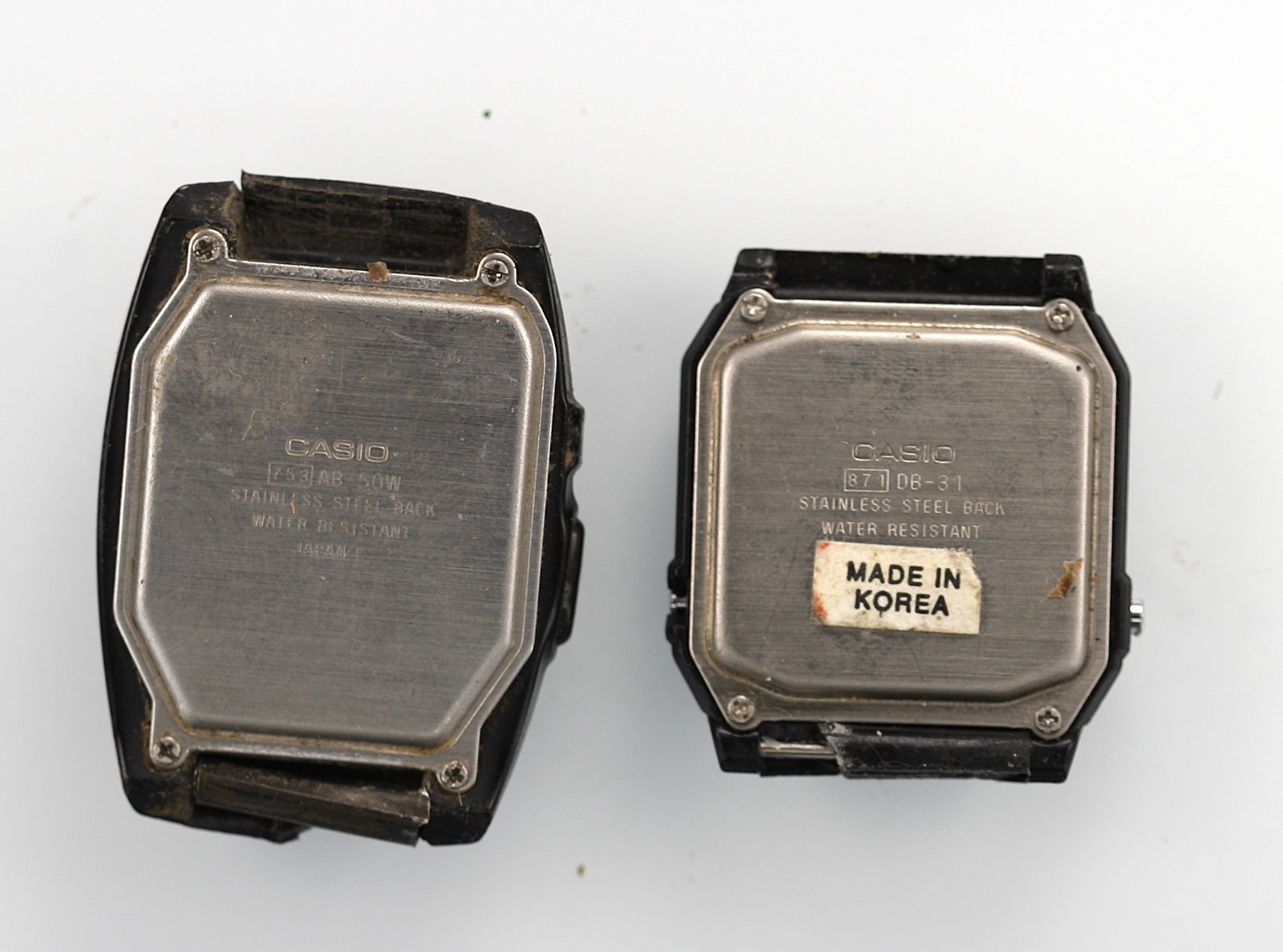 Casio Watch Men Black Data Bank AB-50W DB-31 Battery WR Quartz NON WORKING