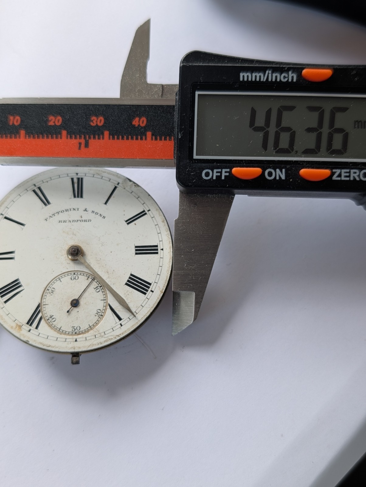 Vintage Fattorini & Sons Key Wind 46.36mm Pocket Watch Movement (Spares/Repairs)