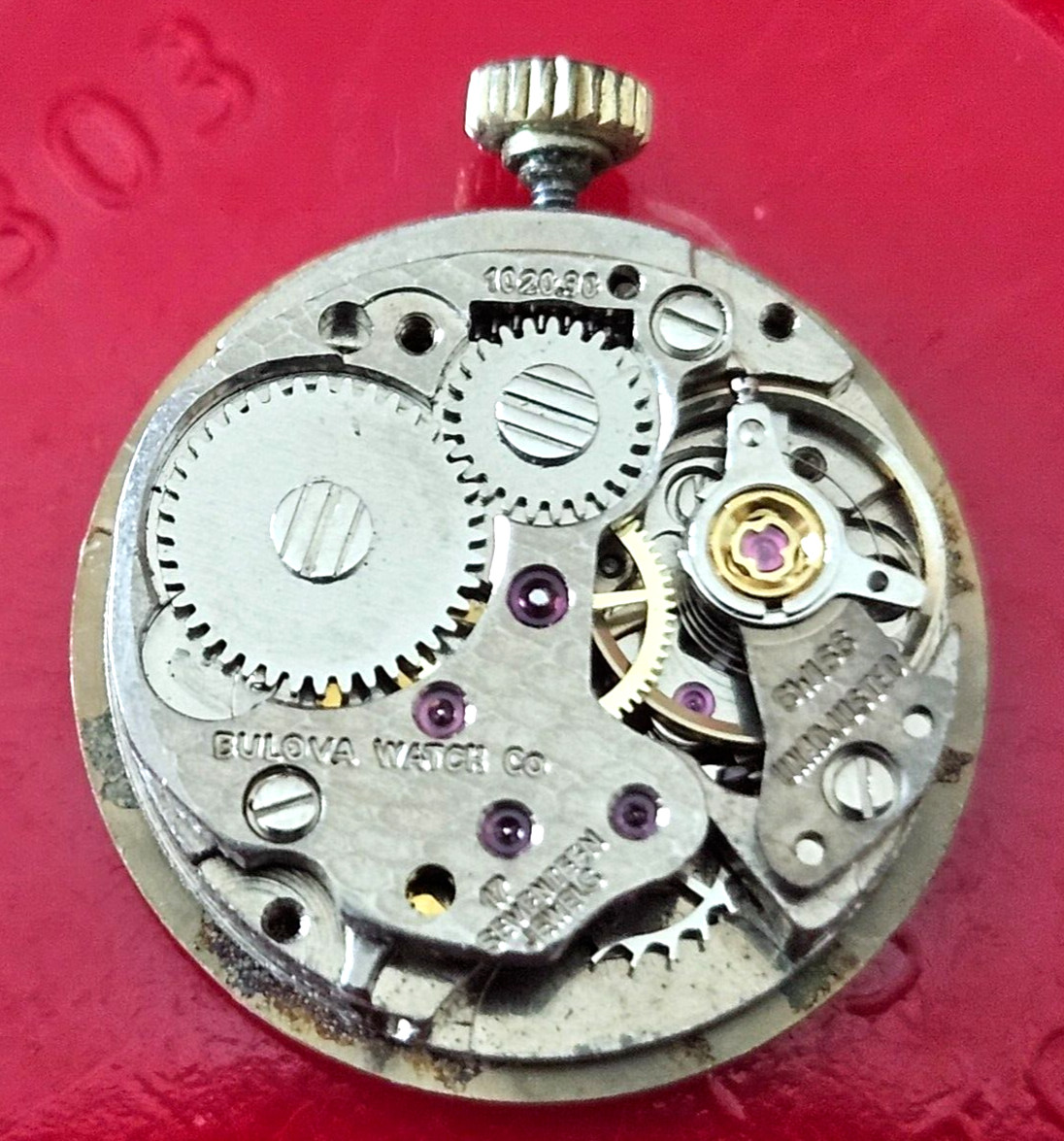 VINTAGE~BULOVA DUFONTE LUCIEN PICARD~17J SWISS WATCH MOVEMENT (GOOD BALANCE)