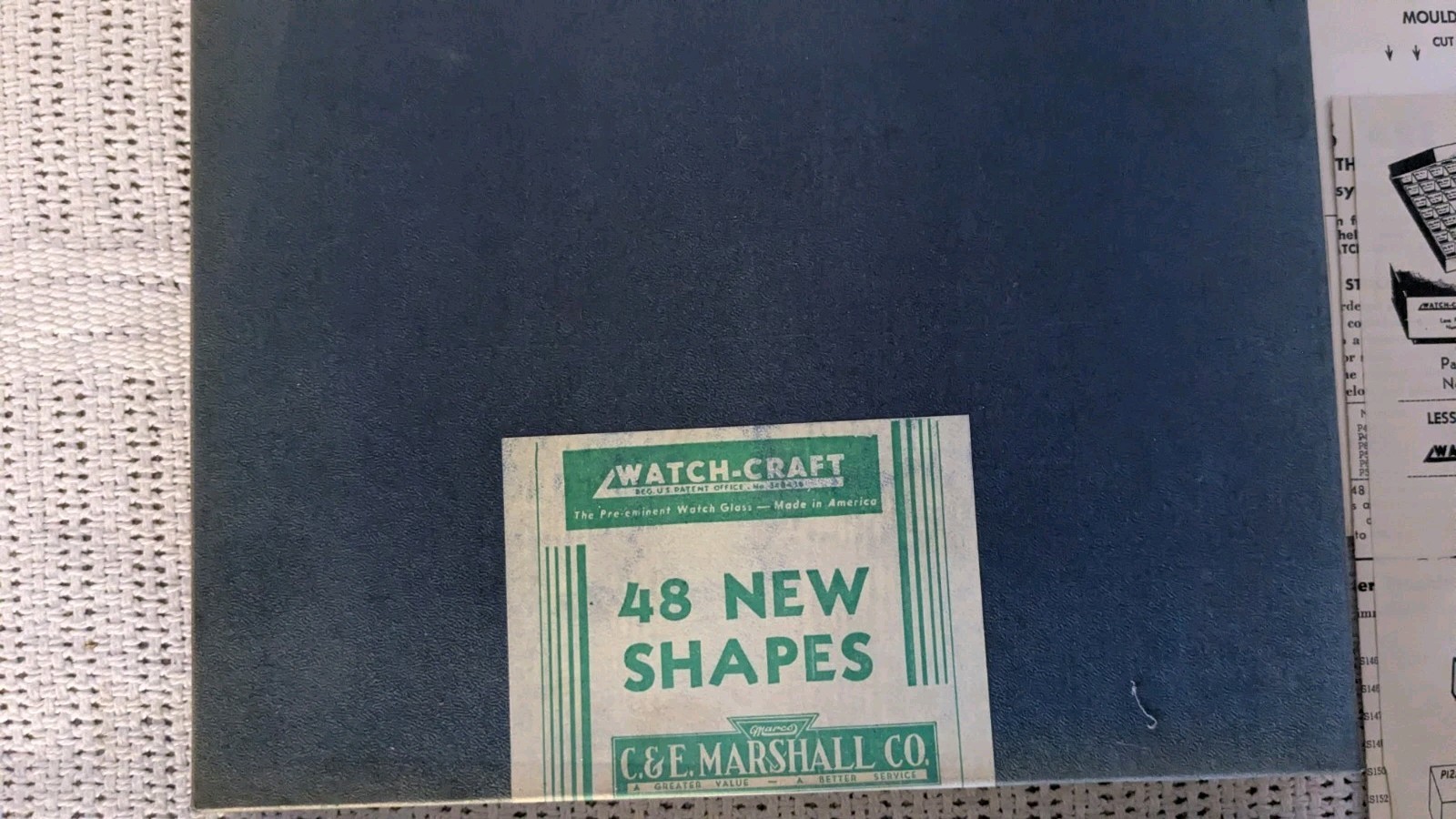New NOS Vintage 1962 Spring & Fall Watch-Craft 48 Moulded Crystals Marshall Co.