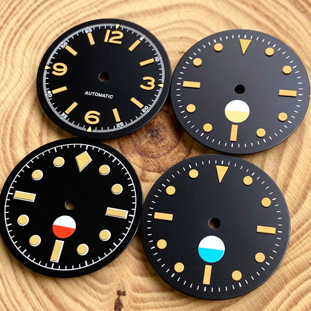 29mm Black Sterile Watch Dial Hands Fit NH35A NH36A ETA2824 PT5000 Auto Luminous