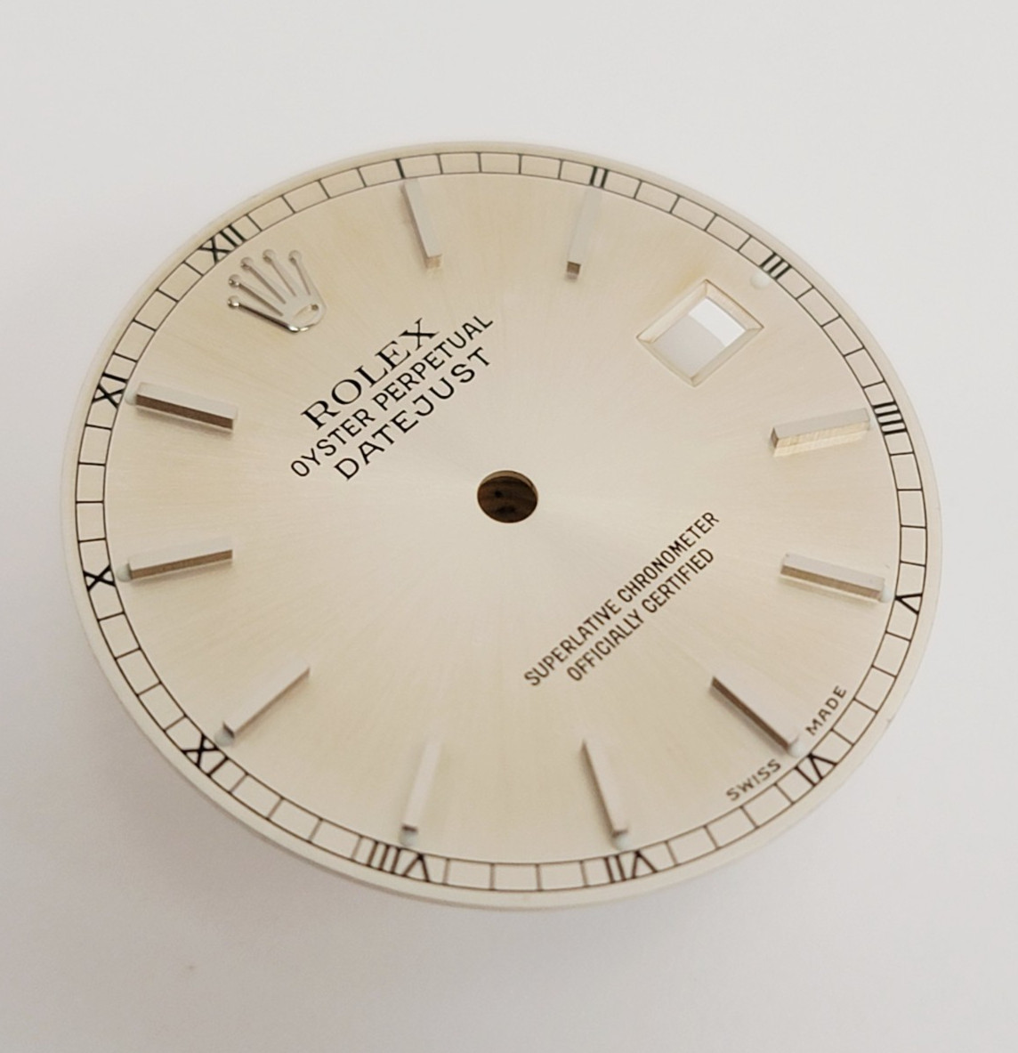Genuine Rolex Dial DateJust 36mm Silver WG Stick RR 16014-16220, 16240, 16244