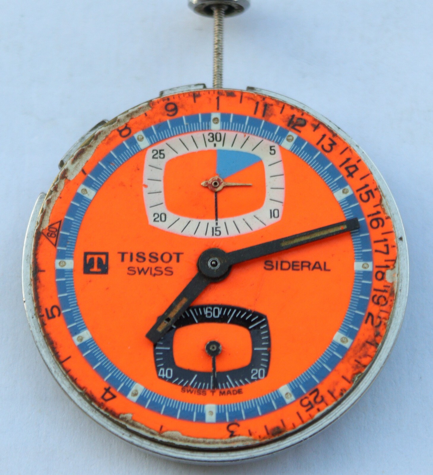 VINTAGE TISSOT SIDERAL CHRONOGRAPH WATCH DIAL MOVEMENT WORKING CAL 872 LEMANIA