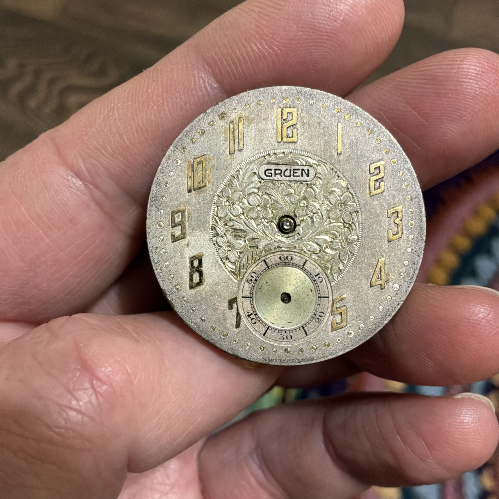 RARE GRUEN Guild Antique Pockets Watch Movement 15J 36mm For Parts/Repair
