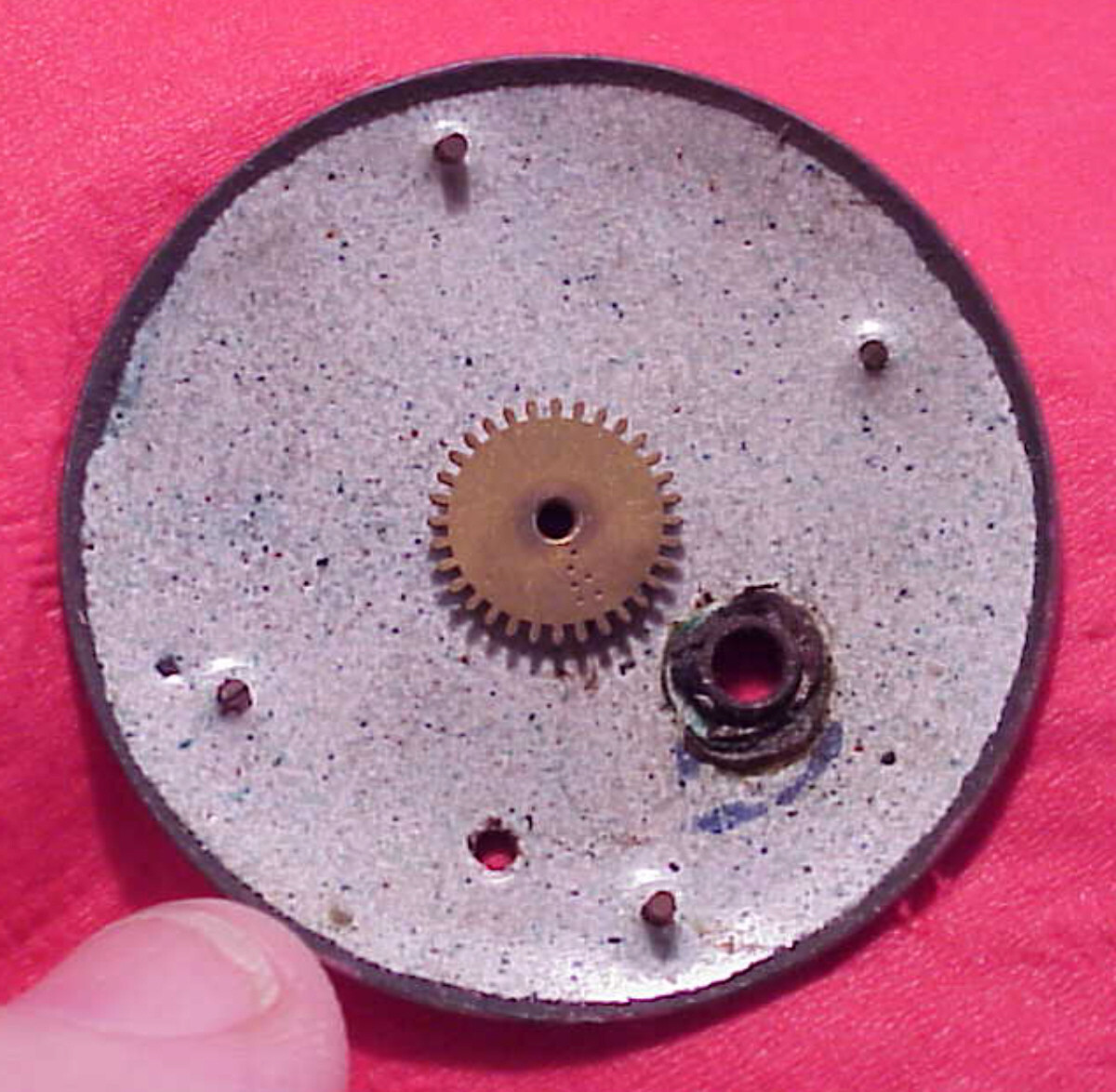 VINTAGE 45.8MM REPEATER PARTIAL VERGE FUSEE COLORED DIAL POCKET WATCH MOVEMENT