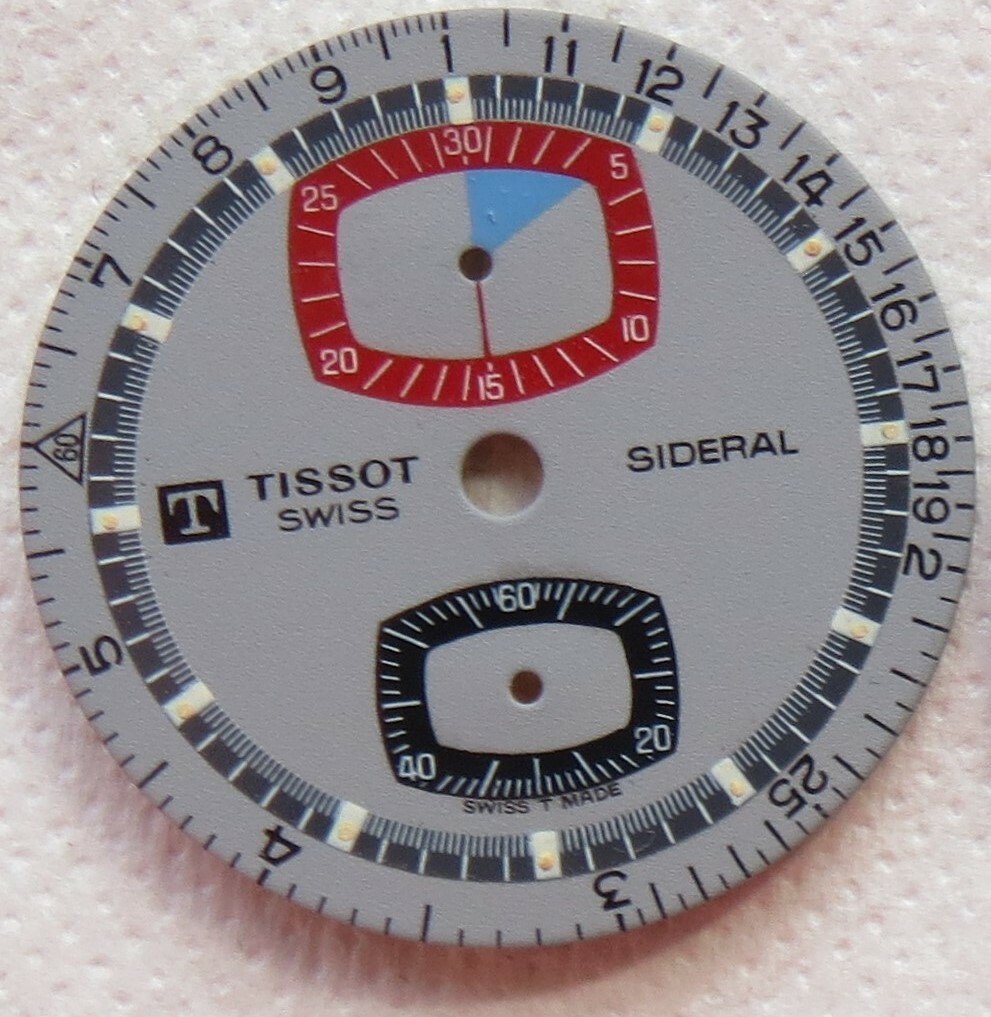 Tissot Sideral chronograph mens Wristwatch Dial 29,5 mm. in diameter N.O.S.