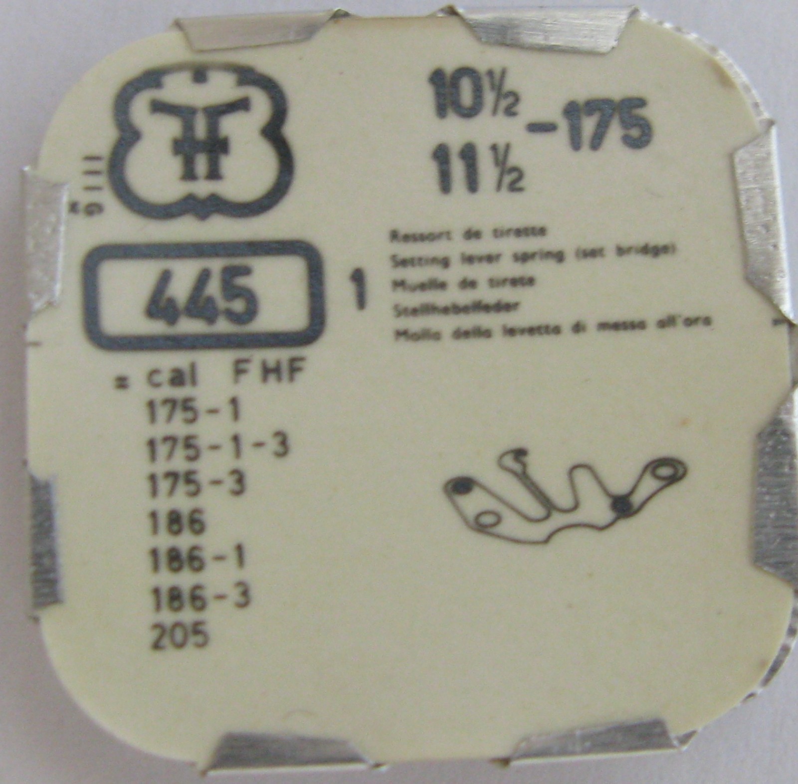 FHF 175 186 205 + … Benrus AN AO AR AT watch part setting lever spring #445