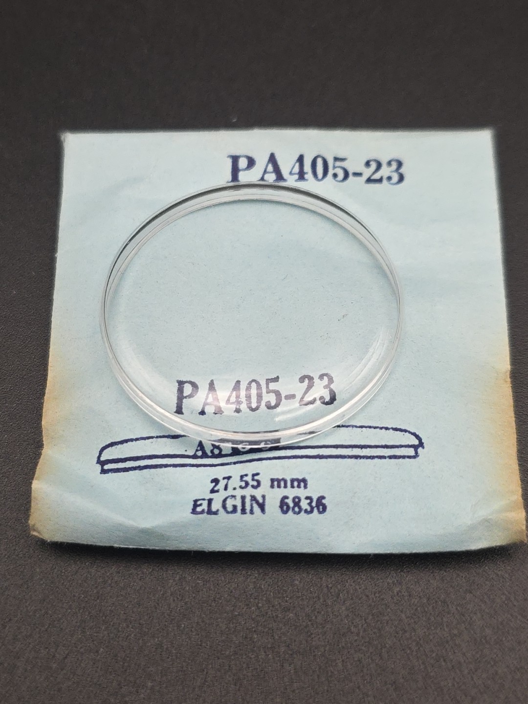 G-S Watch Crystal PA405-23 27.55mm Elgin 6836