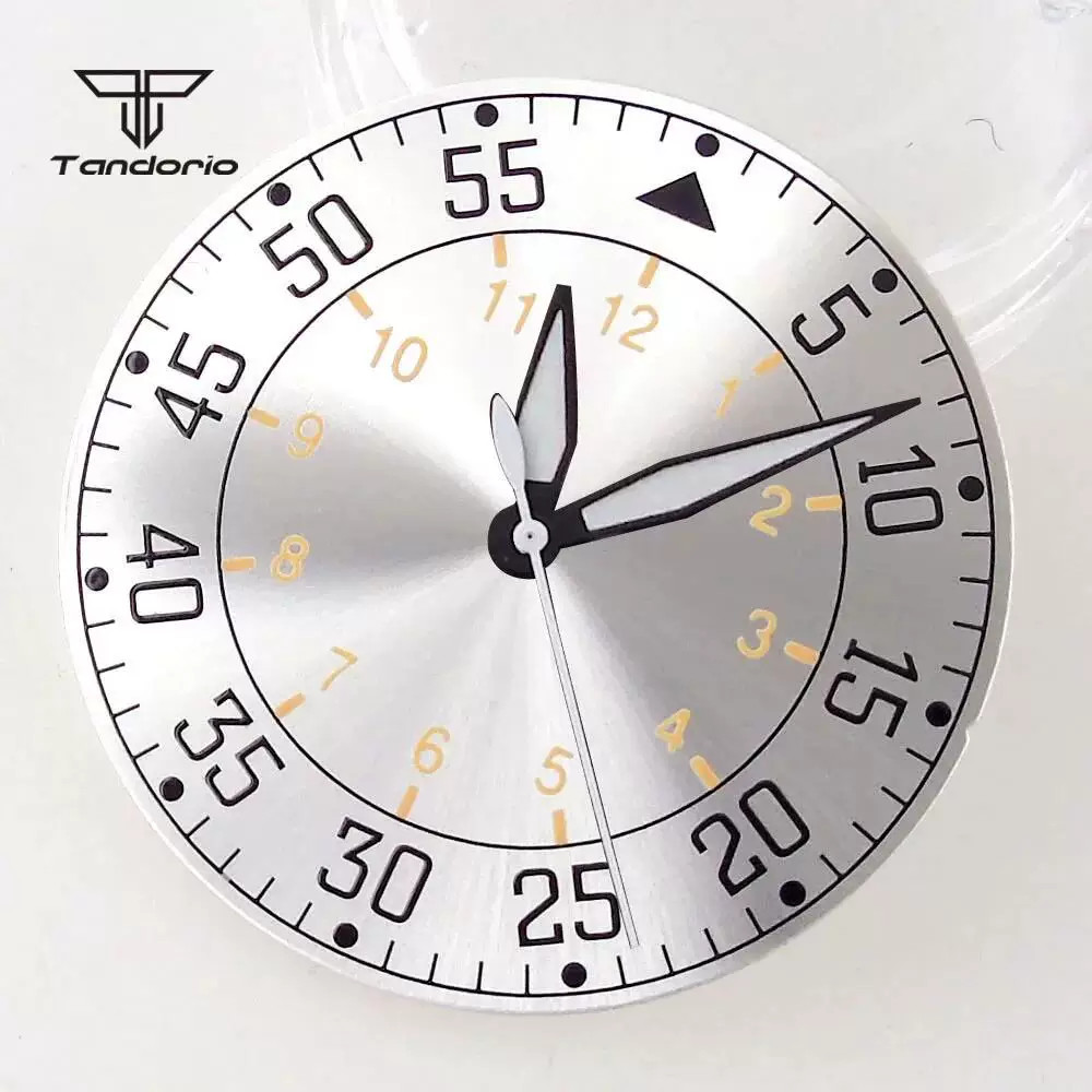 33.5mm numeral Watch Dial+Hands Green Lume for NH35 NH36 ETA2824 PT5000 Movement