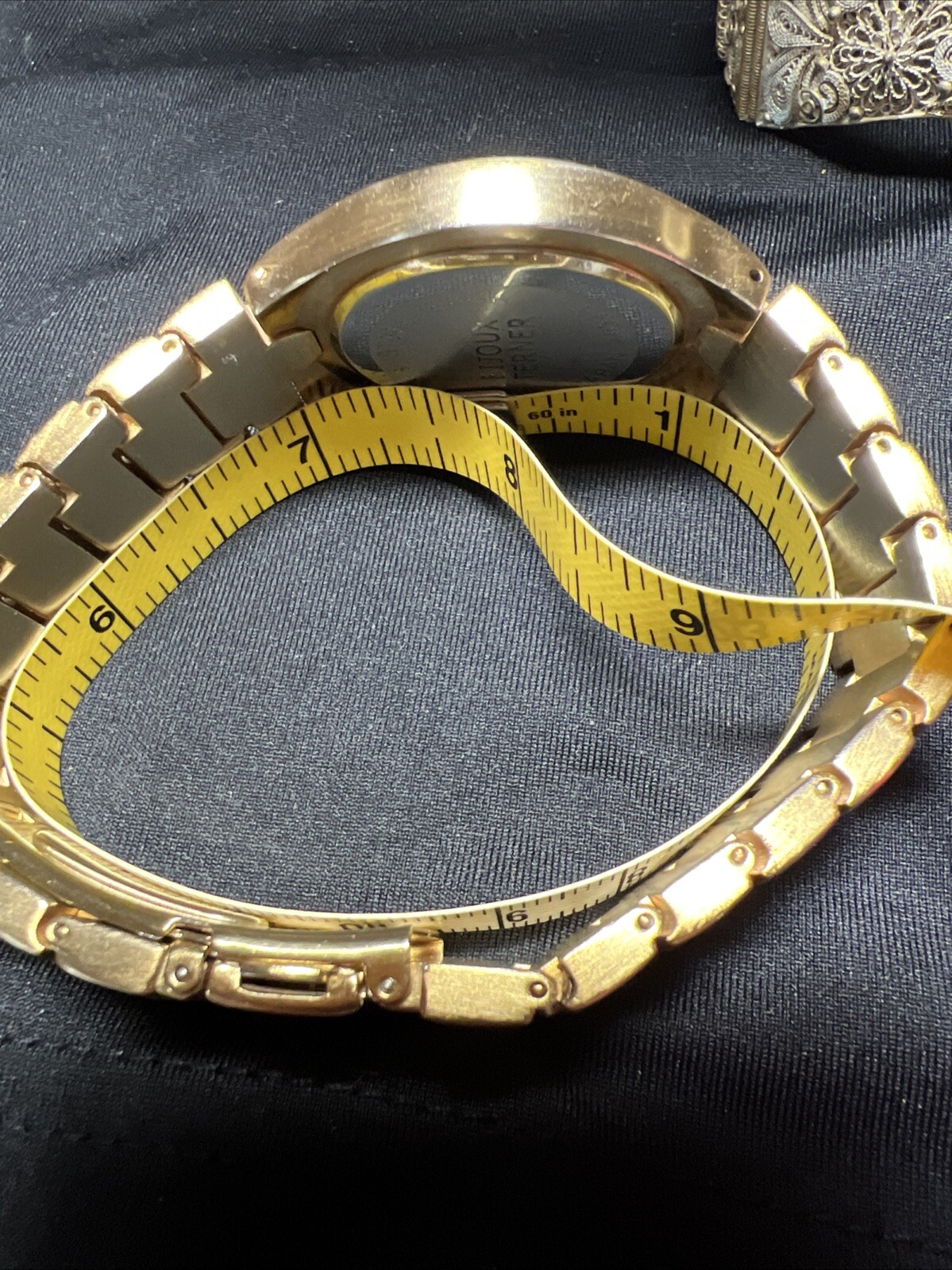 Vintage Bijoux Terner Mens Museum Watch Japan Movement Stainless Black face dial