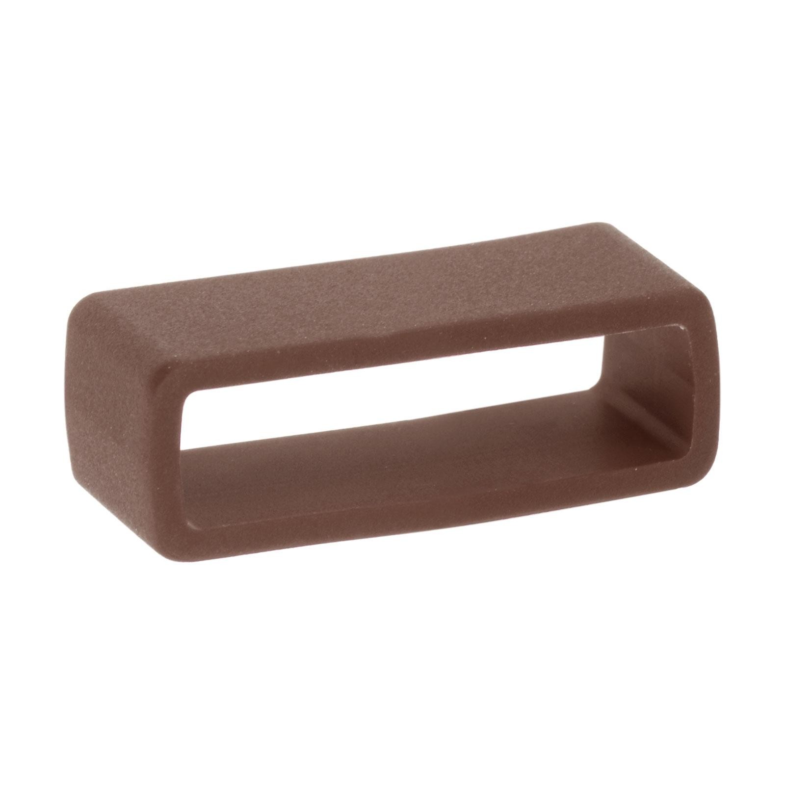 Watch Band Strap Loops Silicone for 24mm Width Watch Band, Brown 4 Pcs