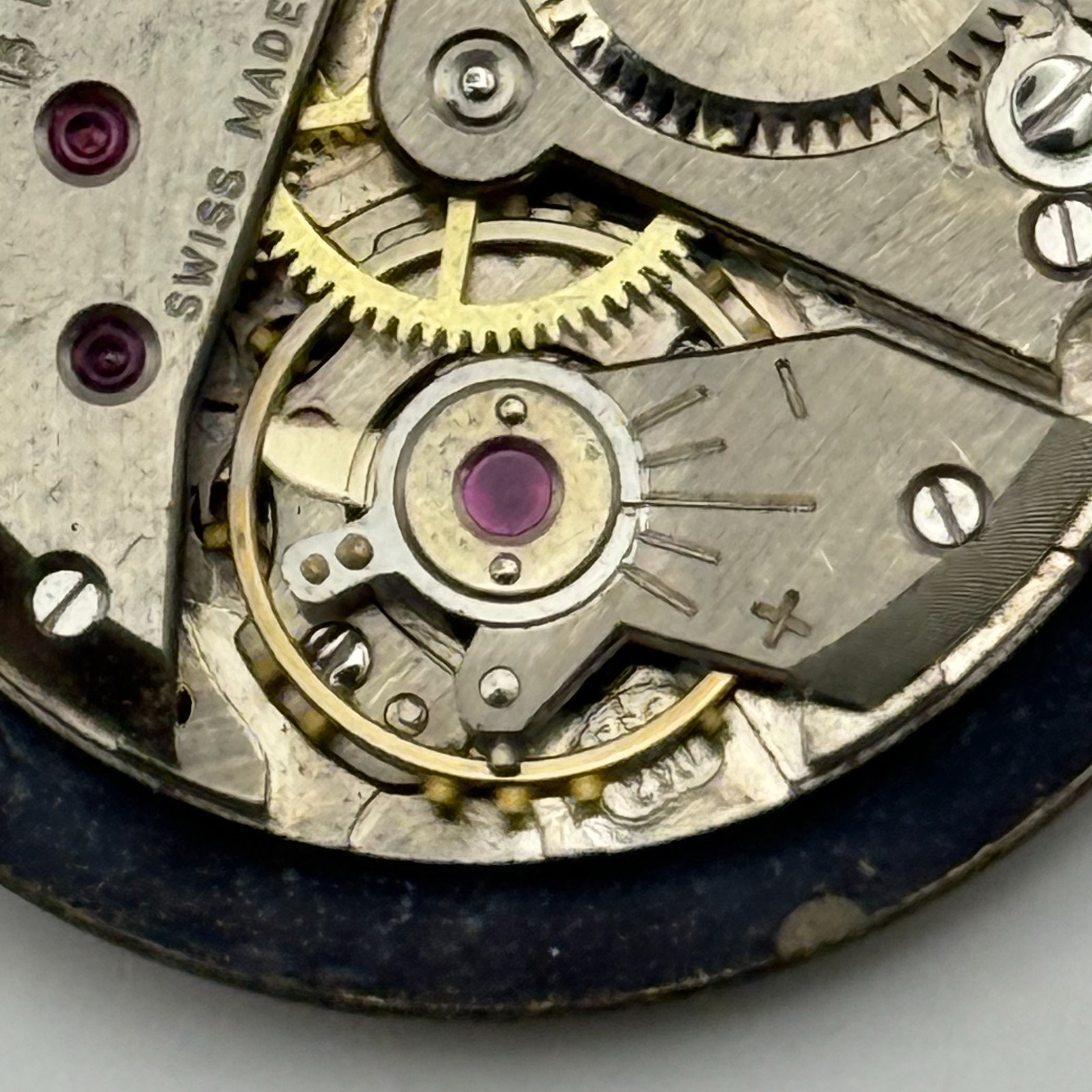 Tudor Watch Movement Running FEF 290 Rolex Crown For Parts / Restoration 23.6mm