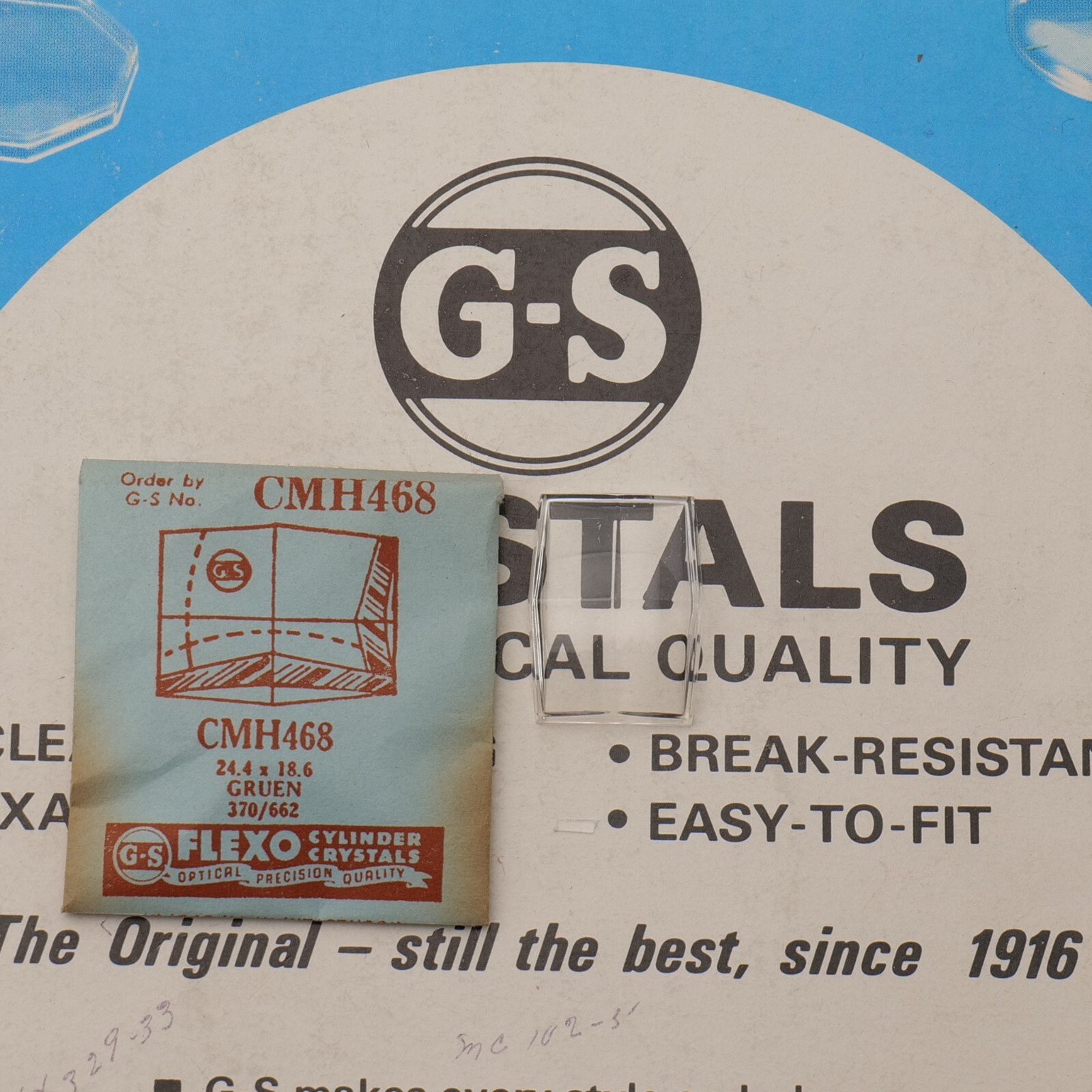 Vintage NOS GS Watch Crystal CMH468 Gruen – 24.4 x 18.6mm NEW (MH-MQ)