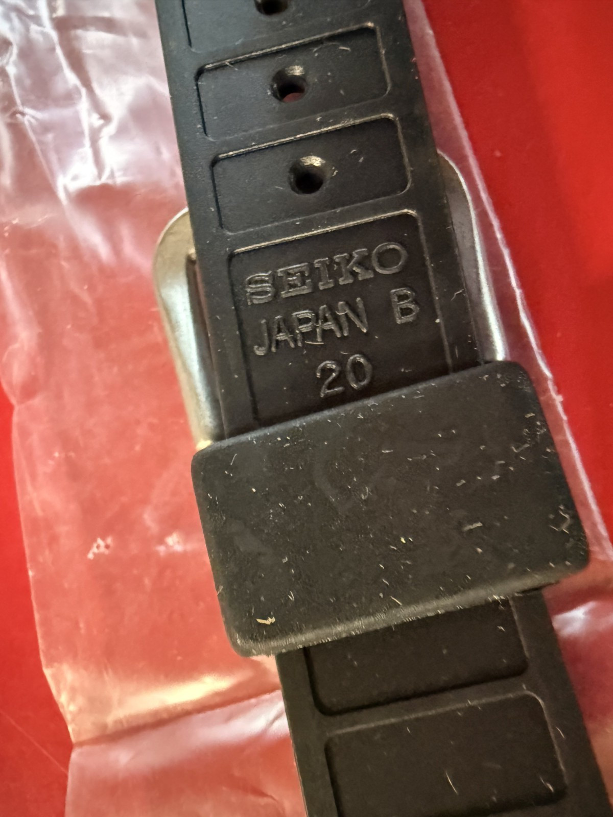 RARE 80’s NEW Seiko Men’s Watch Band Strap Black Japan B 20 # BRA53J 21.5mm
