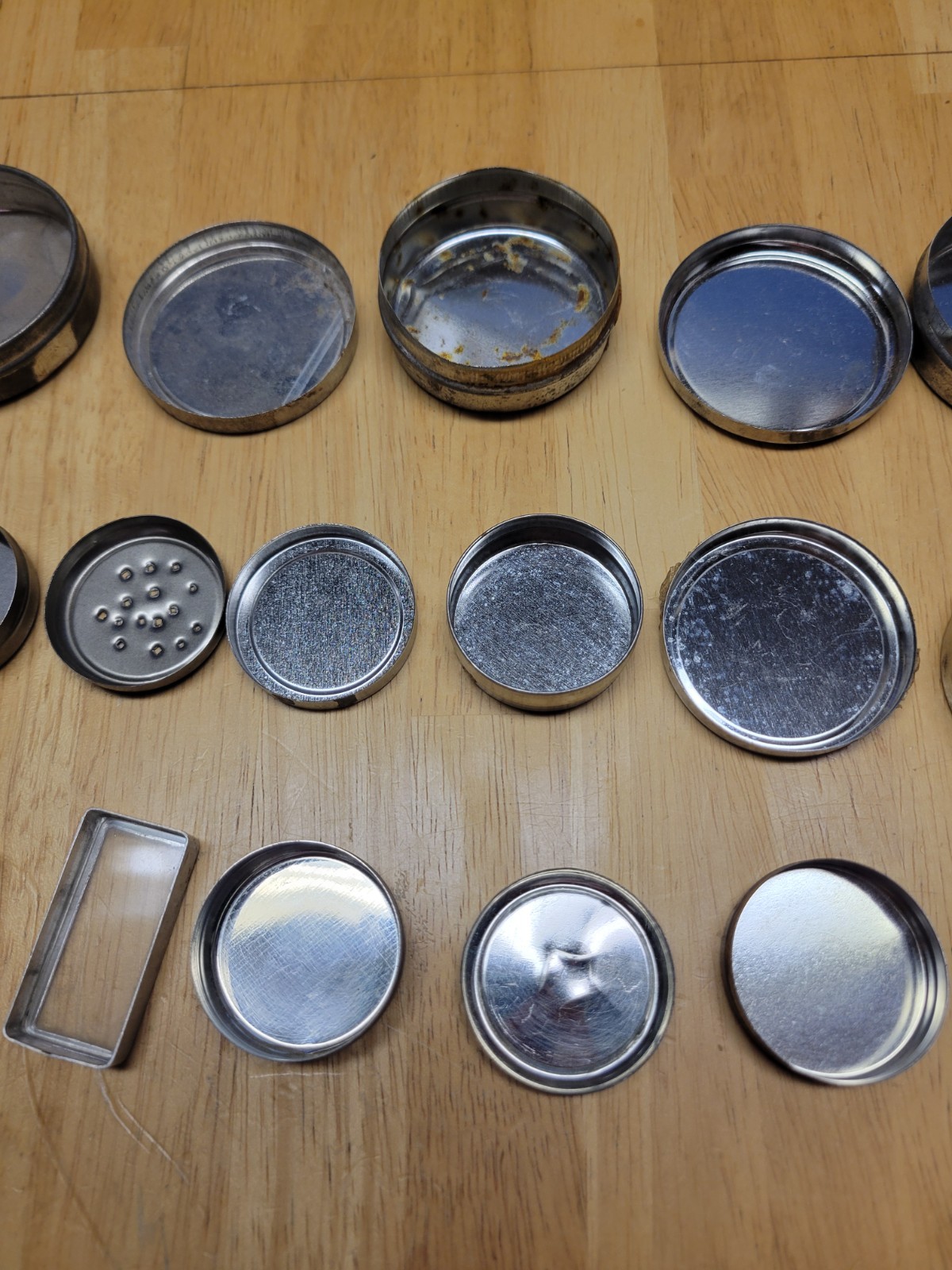 11 Watchmaker Tins for Parts or Movements Complete with Lids 2” Wide LT3