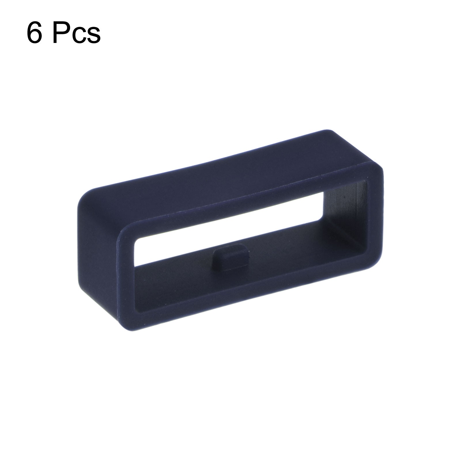 6pcs Watch Strap Loop Fastener Rings 22mm Rubber Watch Holder Keeper Blue