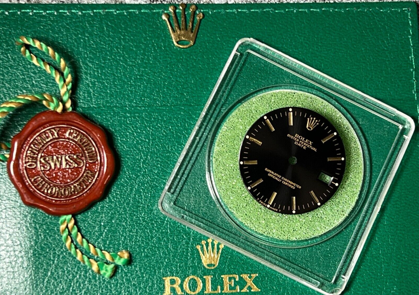 RARE SINGER Factory Original Rolex Black Date Dial for Ref 15233 15238 34mm